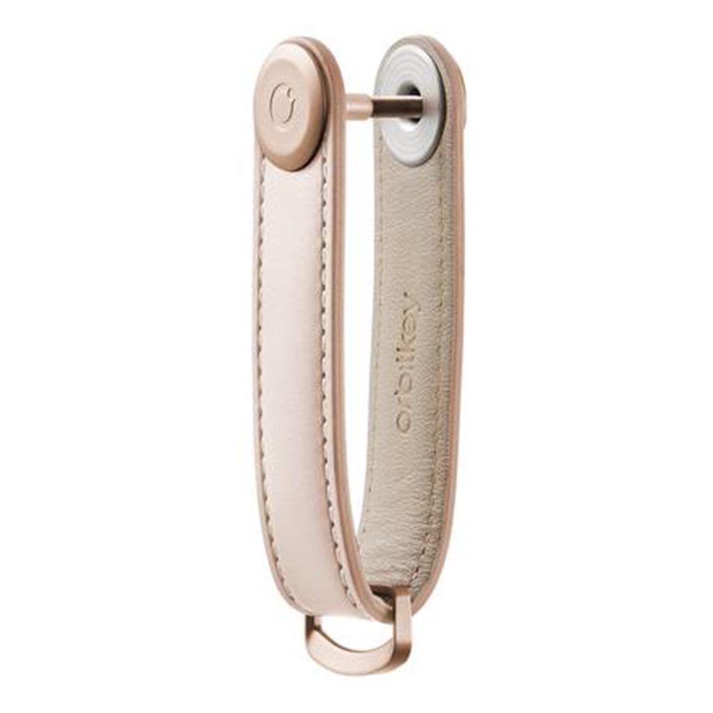 Orbitkey Leather 2.0 Key Organizer - Premium Minimalist Key Holder for Men & Women (Blush Pink) | Compact Keychain Wallet for Home, Office & Travel Accessories