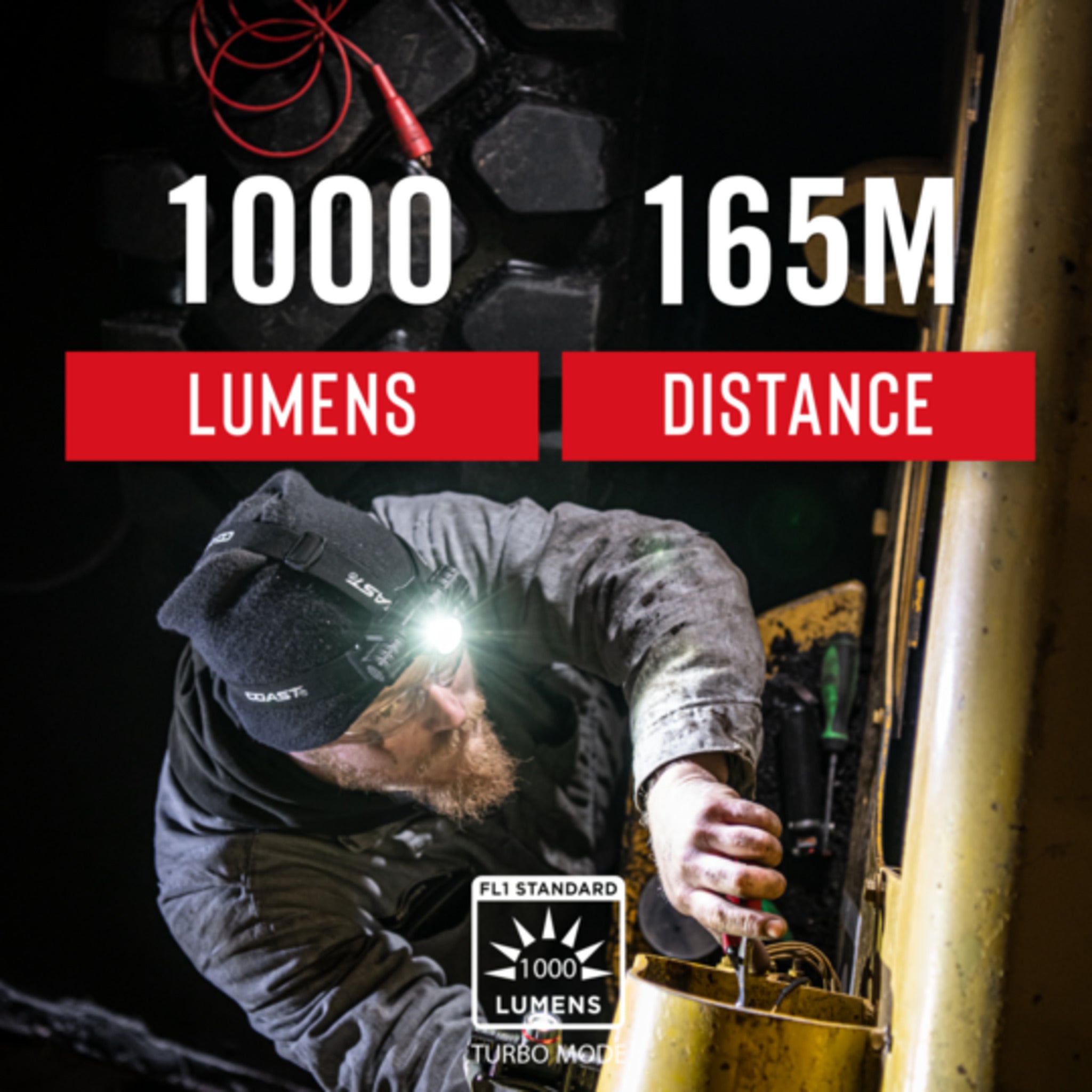 Coast® XPH30R Rechargeable Dual Power LED Headlamp - 1000 Lumens, 165M Beam, 4 Lighting Modes, Adjustable TWIST FOCUS®, Magnetic Base, IP54 Water Resistant - Perfect for Camping, Hiking, Running & Outdoor Adventures
