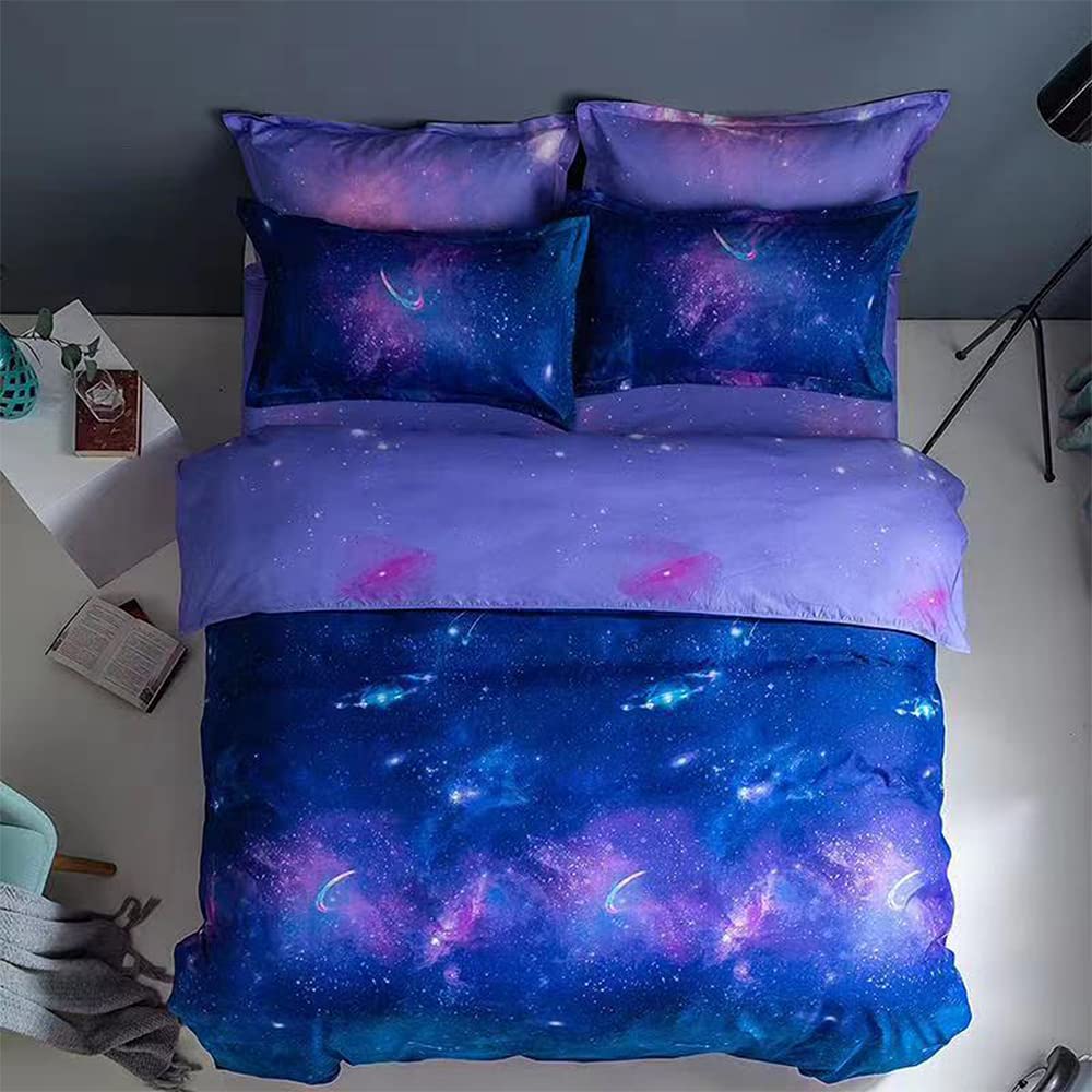 Galaxy Duvet Cover Twin Size - 3D Starry Sky Bedding Set for Teens & Kids | Space Theme Comforter Cover with Vibrant Star Print | Perfect for Boys' Room Decor, Astronomy Lovers & Cosmic Themed Bedrooms (Use for Home Decor, Gift Ideas & Space Enthusiast Bedrooms)