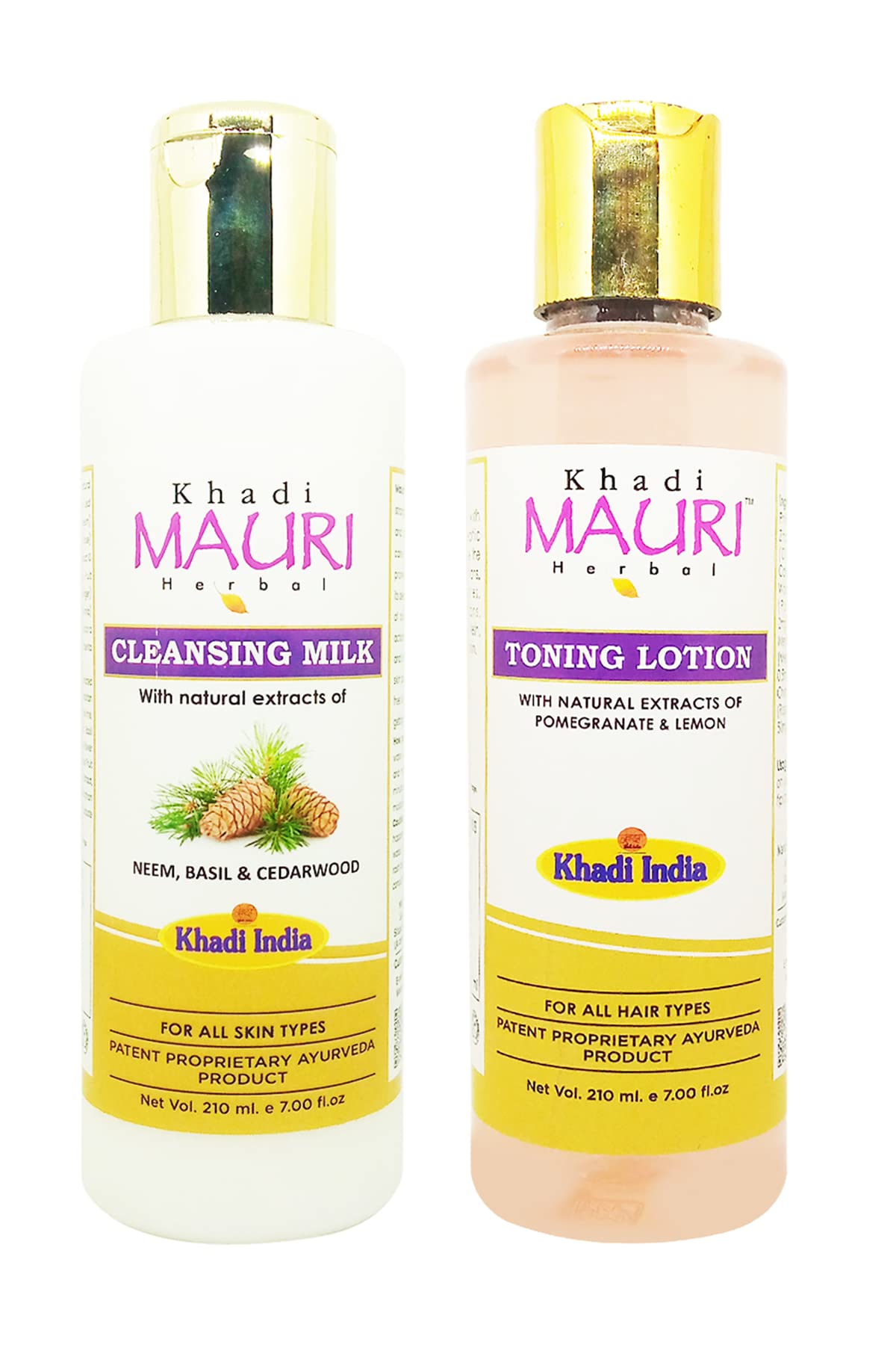 Khadi Mauri Cleansing & Toning Lotion 420ml - Natural Ayurvedic Face Wash for Glowing Skin | Daily Skincare Routine for Women & Men