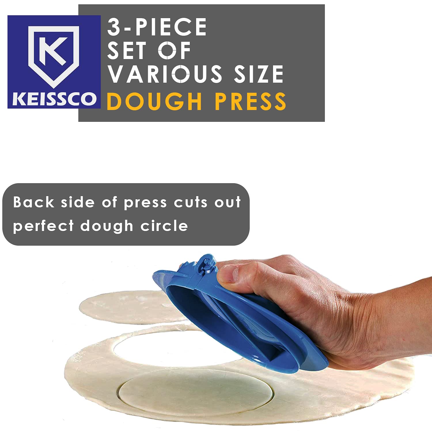 3-Piece Dough Press Set - Empanada Press, Dumpling Maker & Dough Cutter for Homemade Dumplings, Calzones, Ravioli, Empanadas | Perfect for Baking, Cooking & Family Meal Prep
