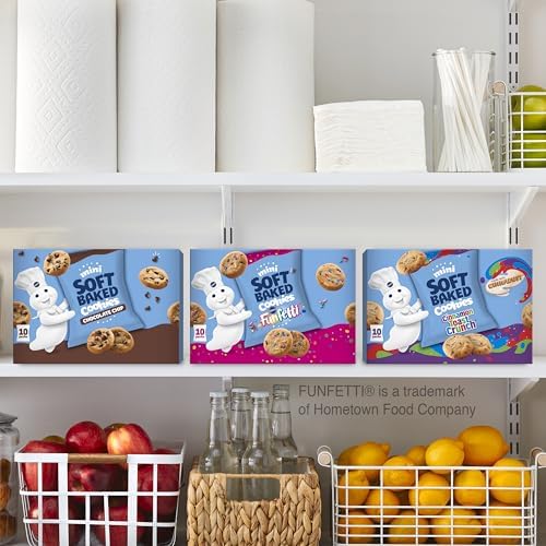 Pillsbury Mini Soft Baked Chocolate Chip Cookies - 6 Count (18 oz) Pack of 9 | Perfect for Lunchboxes, Snacks & Party Treats