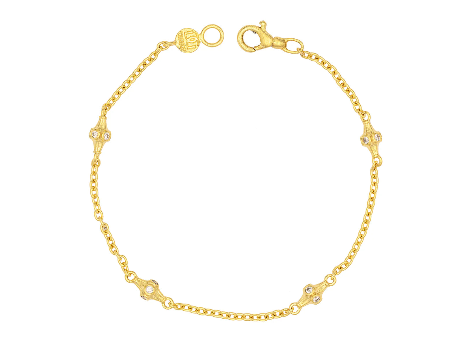 Luxury 14K Gold Station Link Bracelet with Genuine Diamonds - Elegant Jewelry for Women, Perfect for Weddings, Parties & Special Occasions