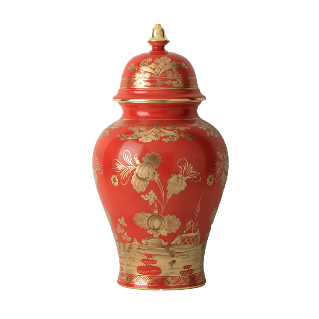 Oriente Italiano Potiche Vase - Handcrafted Rubrum Ceramic Vase for Home Decor, Wedding Centerpieces & Luxury Gift Ideas