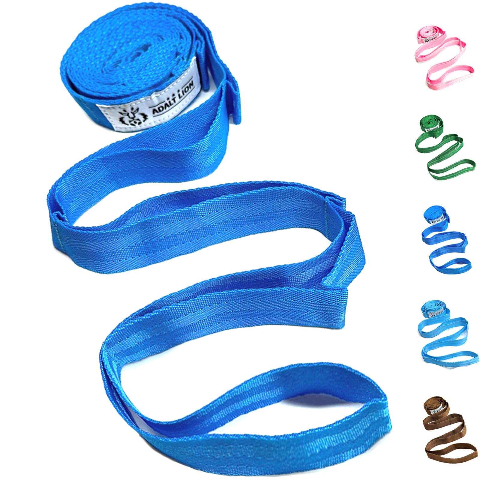 Premium Non-Elastic Yoga Stretching Strap with 10 Loops - Ideal for Physical Therapy, Home Workout, Pilates & Gymnastics - Includes Exercise Guide for Men & Women - Perfect for Flexibility Training, Rehabilitation & Fitness Routines