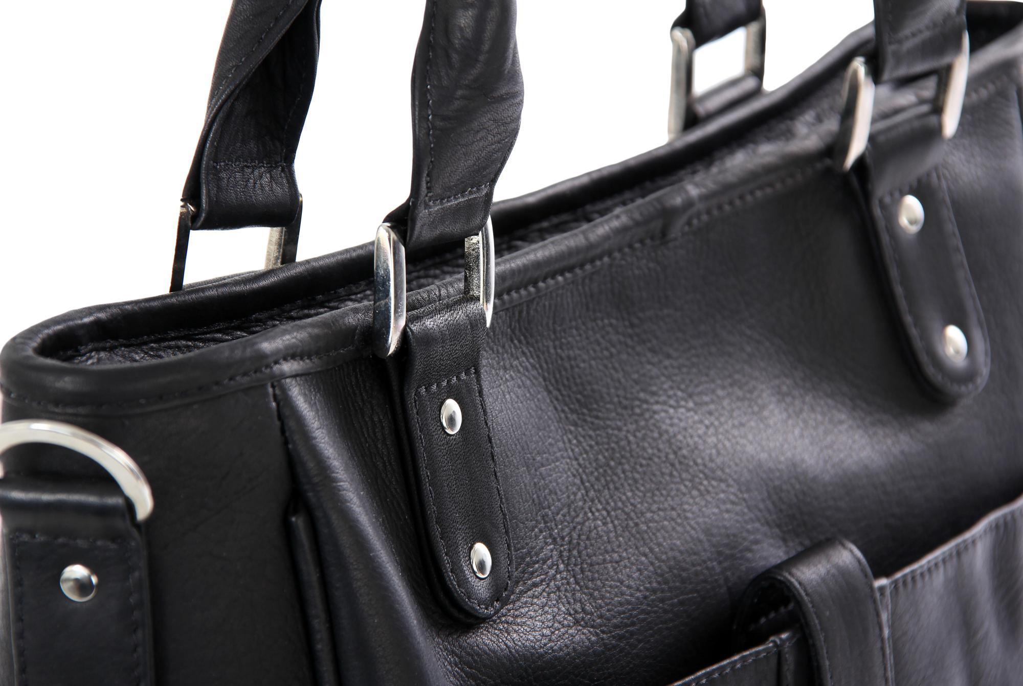 Premium Genuine Leather Tablet Shoulder Bag for Men & Women - Slim Laptop Messenger Bag with Adjustable Strap - Perfect for Work, Travel & Daily Commute