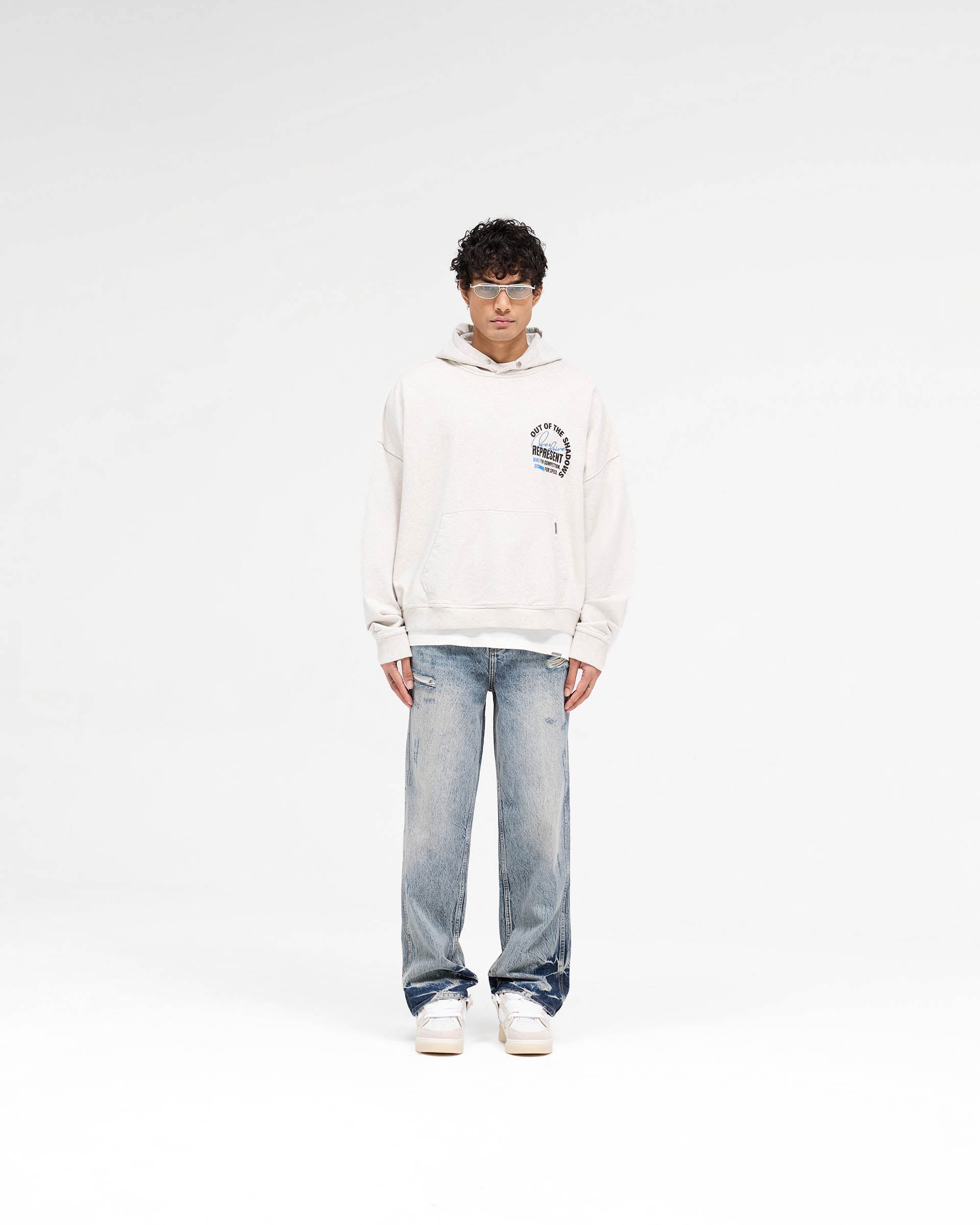 Out Of The Shadows Hoodie - Cream Marl Pullover Sweatshirt for Men & Women | Cozy Casual Wear for Street Style, Loungewear & Outdoor Activities