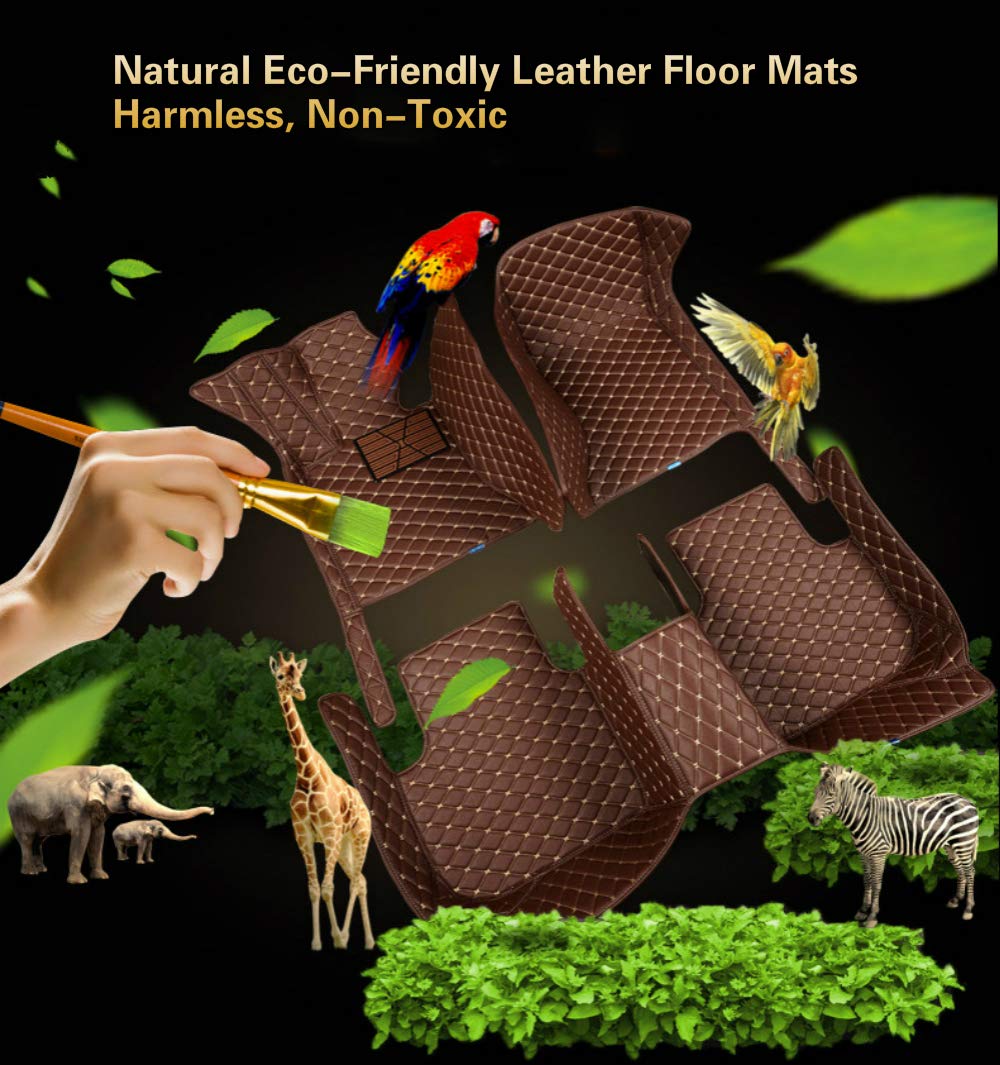 Custom All-Weather Car Floor Mats for Toyota FJ Cruiser 2007-2016 - Durable Front & Rear Leather Carpet Liners - Perfect for Off-Roading, Daily Commute & Interior Protection (Coffee Brown)