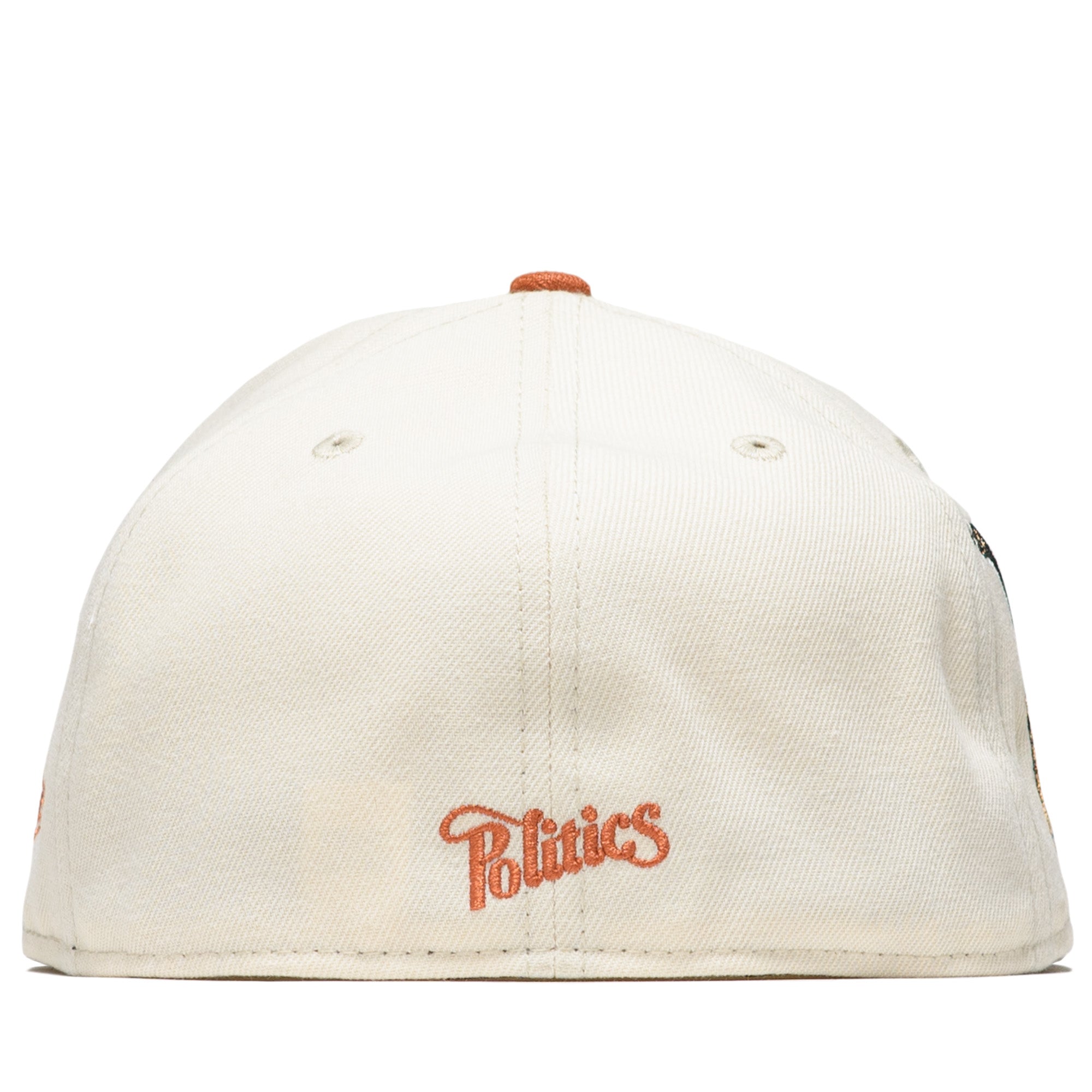 New Era 59FIFTY Fitted Hat - Politics x New Era City Series in Cream/Rust - Stylish Baseball Cap for Urban Fashion & Streetwear