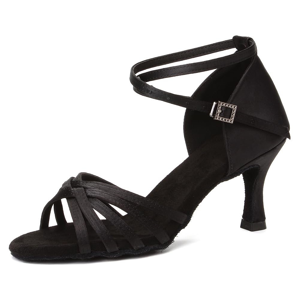 Hipposeus Women's Latin Dance Shoes - Open Toe Ballroom Salsa Practice Shoes with Suede Sole | Perfect for Salsa, Bachata, Tango & Social Dancing
