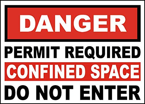 Vinyl Safety & Warning Stickers Bundle - Warehouse Signs, Permit Required Confined Space Stickers - 3 Pack (3.5