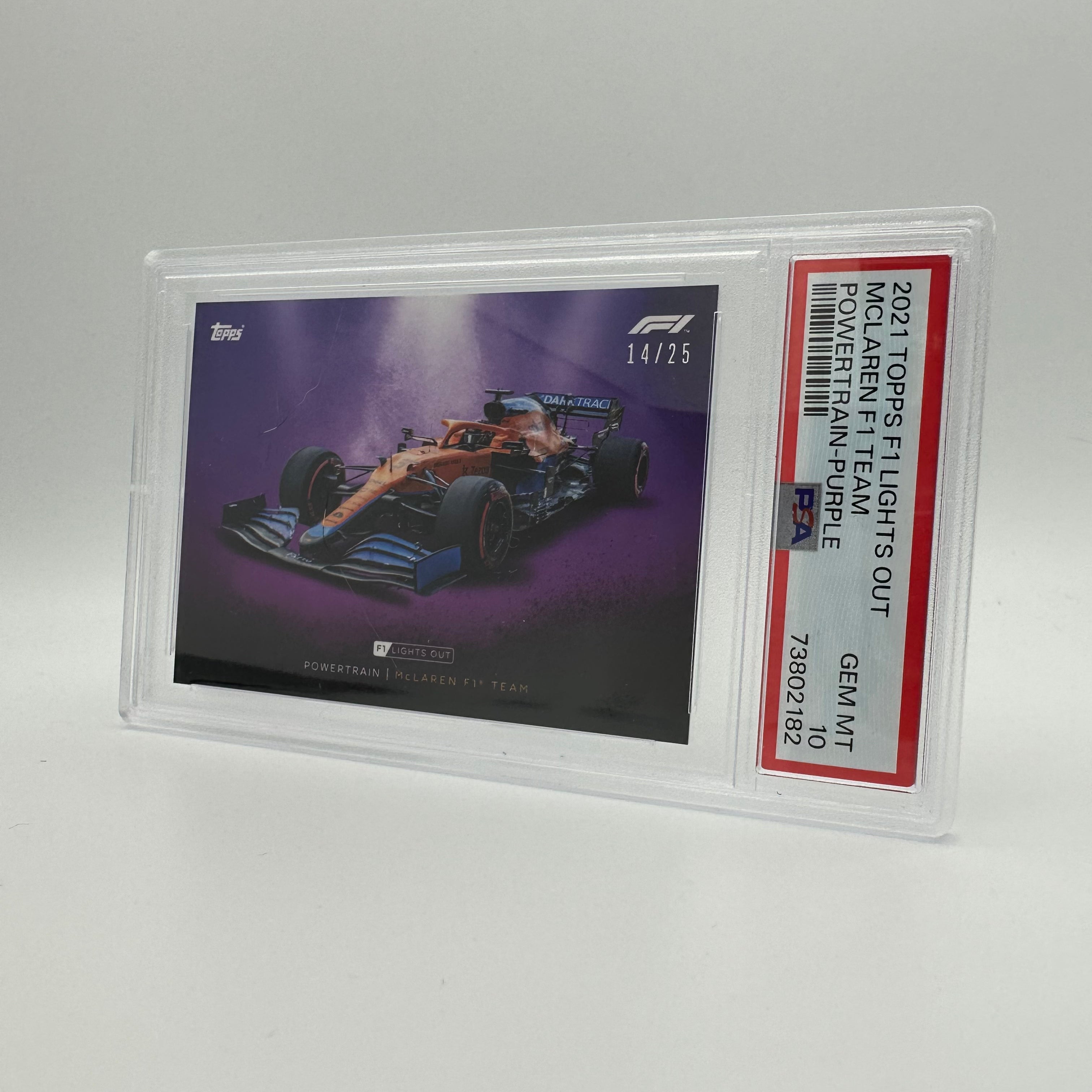 PSA 10 14/25 MCLAREN F1 Team Powertrain Purple Racing Card - Perfect for Collectors, Investors & Formula 1 Fans