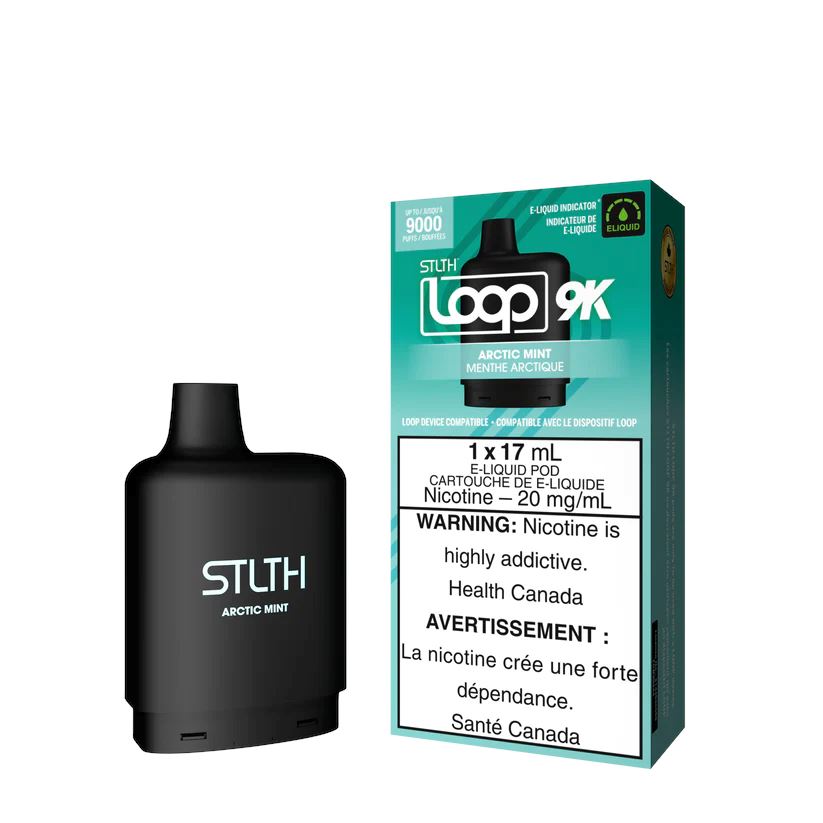Arctic Mint STLTH Loop 9K Disposable Vape - 9000 Puffs | Refreshing Mint Flavor | Portable & Rechargeable Vaping Device for On-The-Go Use | Perfect for Travel, Work Breaks & Social Gatherings