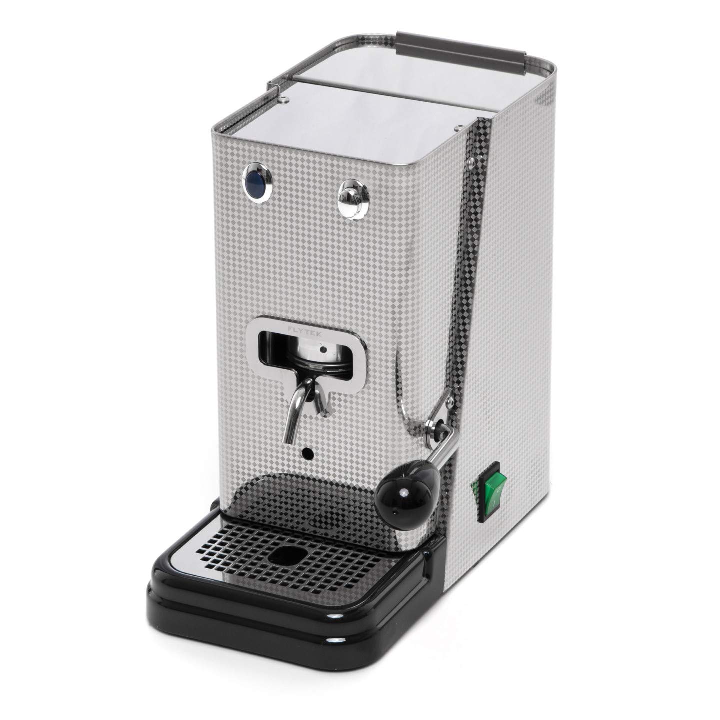 Flytek Zip LUX Inox Italian Stovetop Espresso Maker with 44mm ESE Pods - Silver Square Steel (Includes 15 Moka Pods) | Perfect for Home Coffee Brewing & Italian Espresso Experience Since 1954