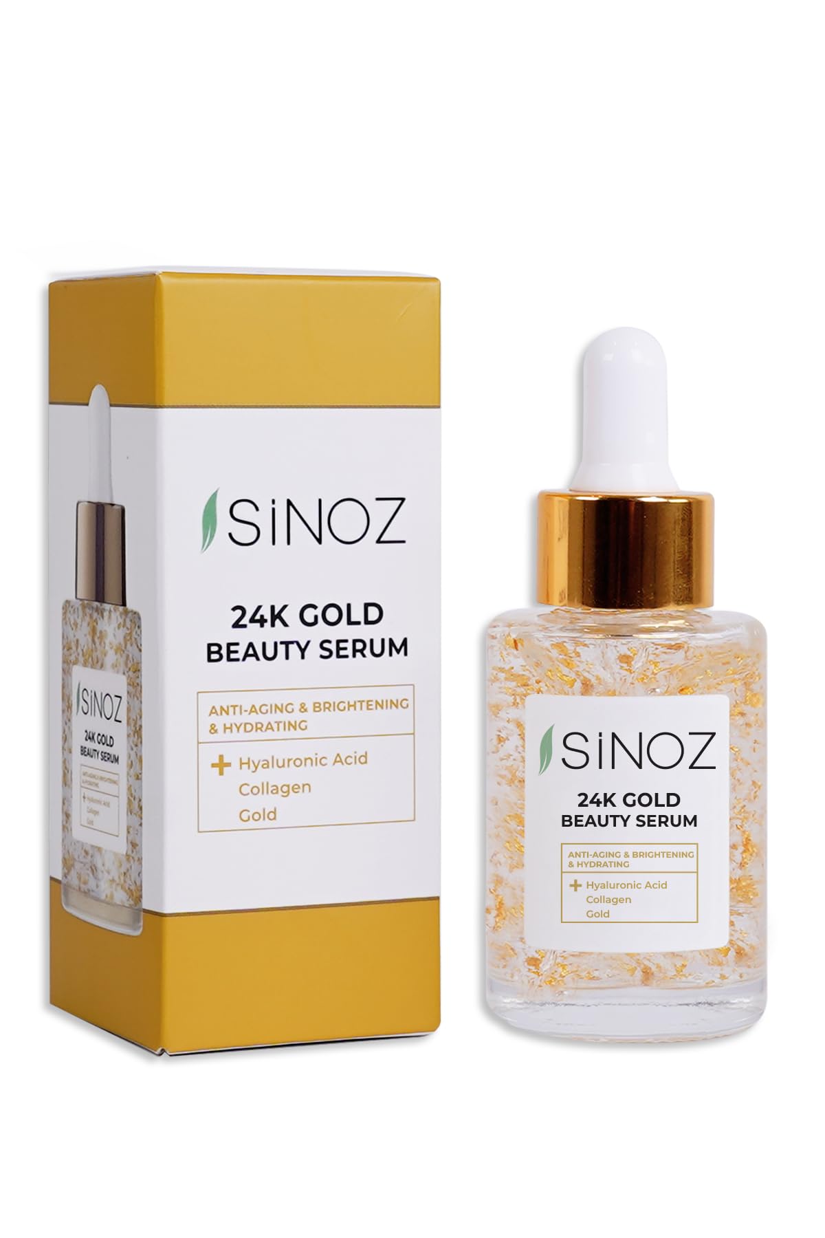 24K Gold Anti-Aging Face Serum - Wrinkle Reducing & Radiance Boosting Treatment with Real Gold Particles - 1.02 Fl Oz - Perfect for Nighttime Skincare Routine & Special Occasion Glow Prep