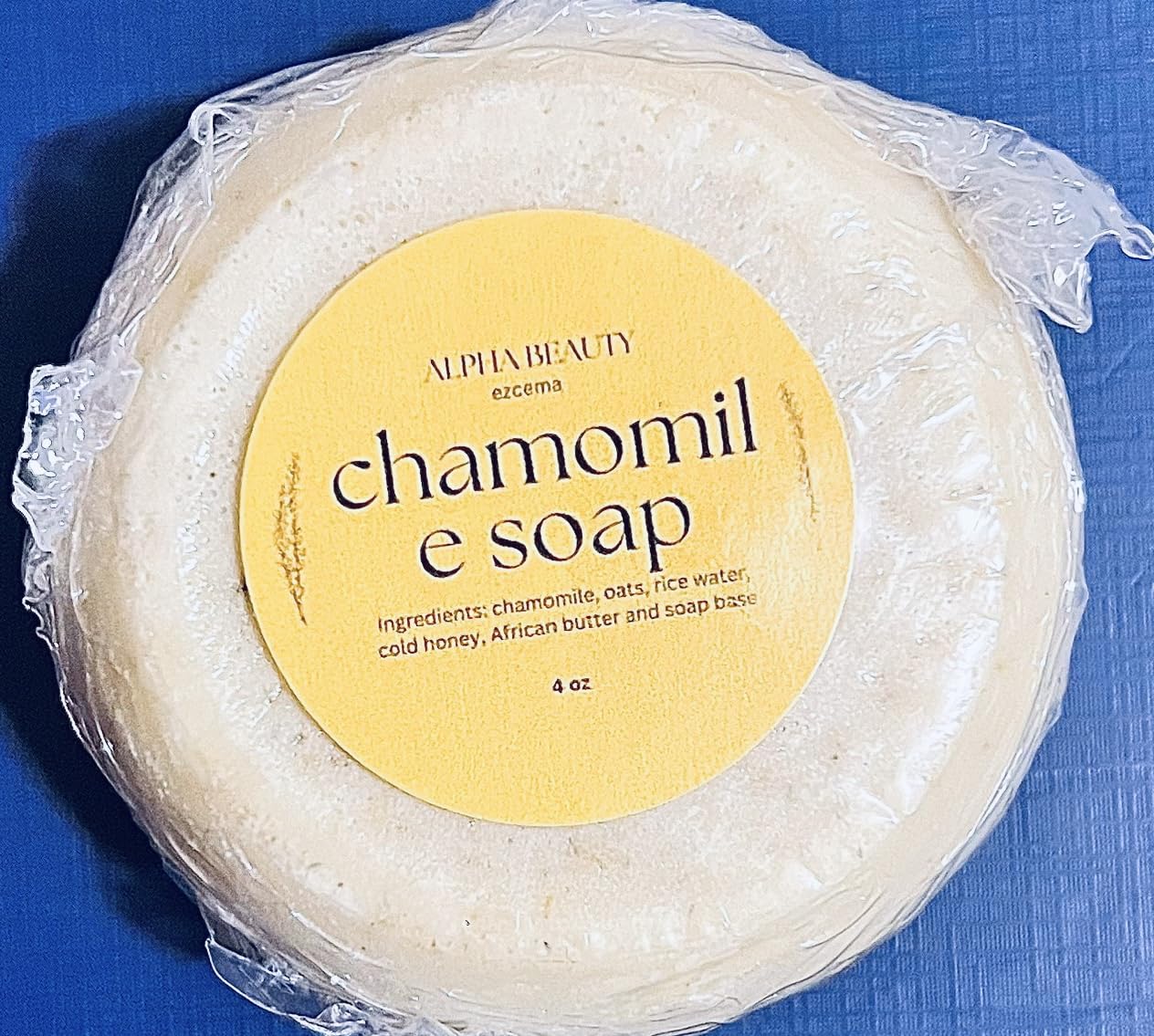 Alpha Beauty Chamomile Soap with Oats and Honey - Natural Eczema Relief & Sensitive Skin Care, 4 oz Bar Soap for Gentle Cleansing & Moisturizing - Perfect for Dry, Itchy Skin & Daily Bath Routine