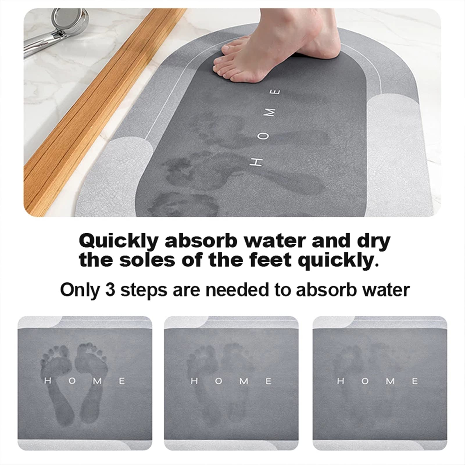 Super Absorbent Bath Mat - Non-Slip Quick Dry Microfiber Bathroom Floor Mat for Home, Soft & Comfortable Diatom Mud Carpet - 23.6x35.4 Inch Rectangle Green - Perfect for Bathroom, Shower & Spa Areas