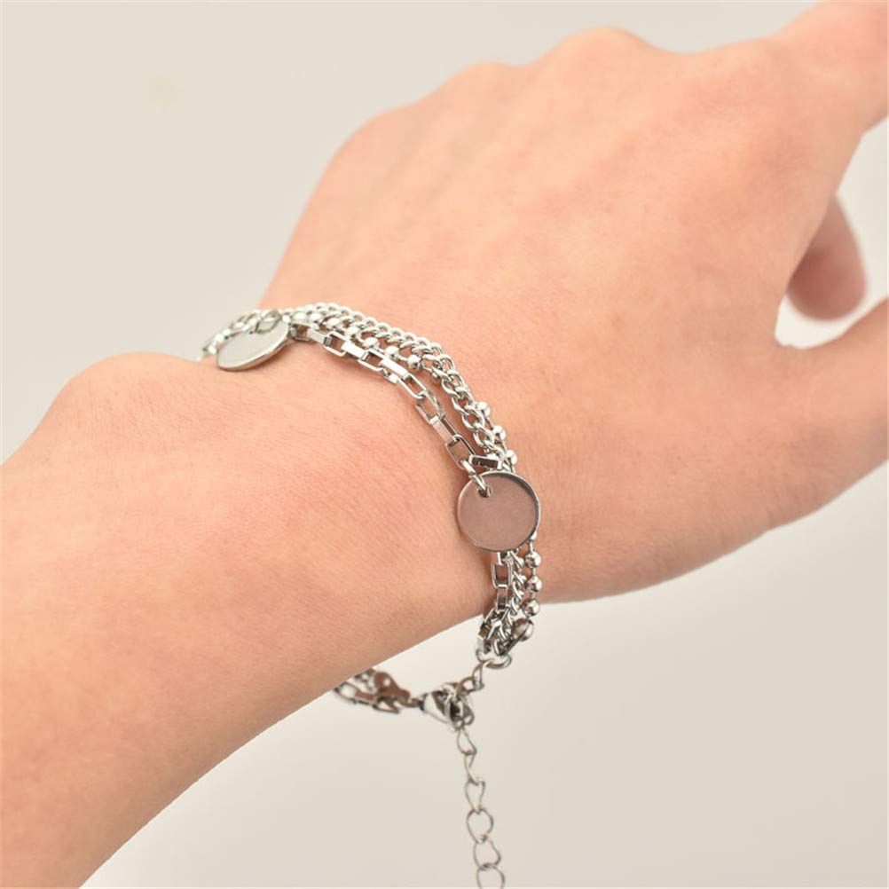 Elegant Stainless Steel Charm Bracelet for Women - Adjustable Link Jewelry with Pendant, Perfect for Gifts, Parties, and Everyday Wear