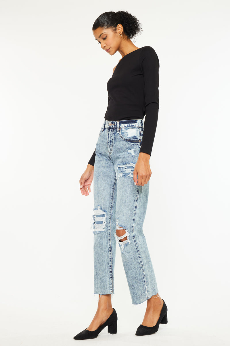 Chesney High Rise Straight Leg Jeans for Women - Stretchy Denim Pants, Comfortable & Flattering Fit - Perfect for Casual Wear, Office & Date Night