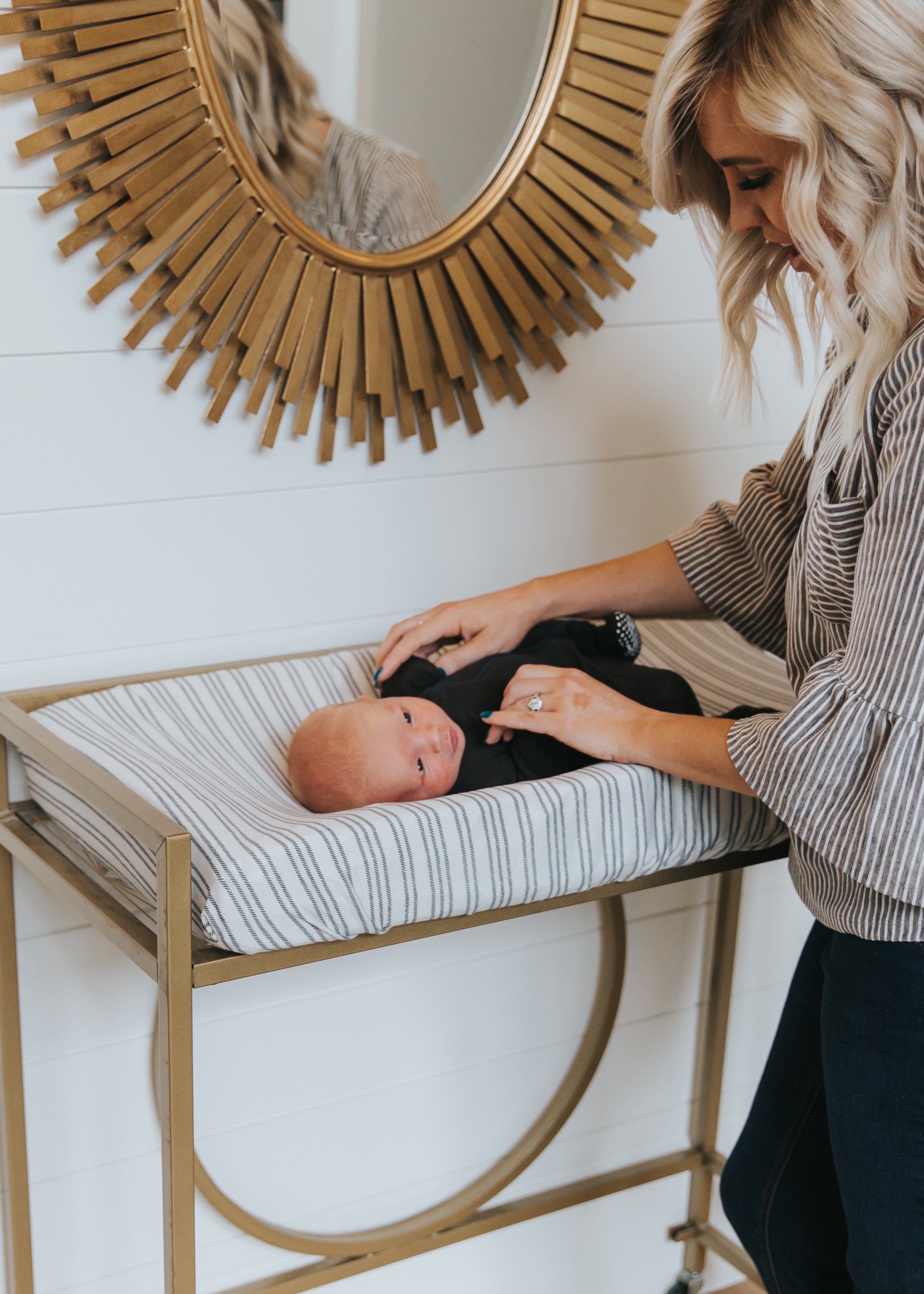 Premium Organic Cotton Knit Diaper Changing Pad Cover - Soft, Washable & Waterproof - Perfect for Nursery, Travel & On-the-Go Baby Care