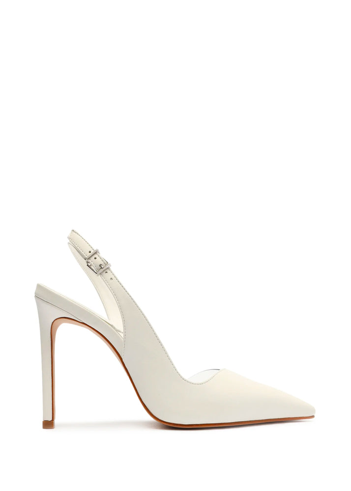 Emma Women's Slingback Heels - Comfortable White Dress Shoes for Work, Party & Special Occasions