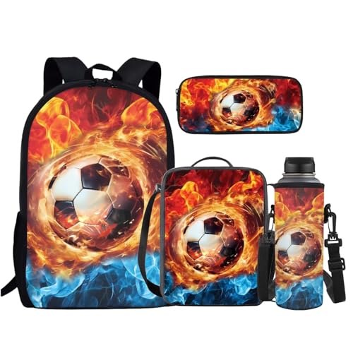 Cool Soccer with Water and Fire Patternss
