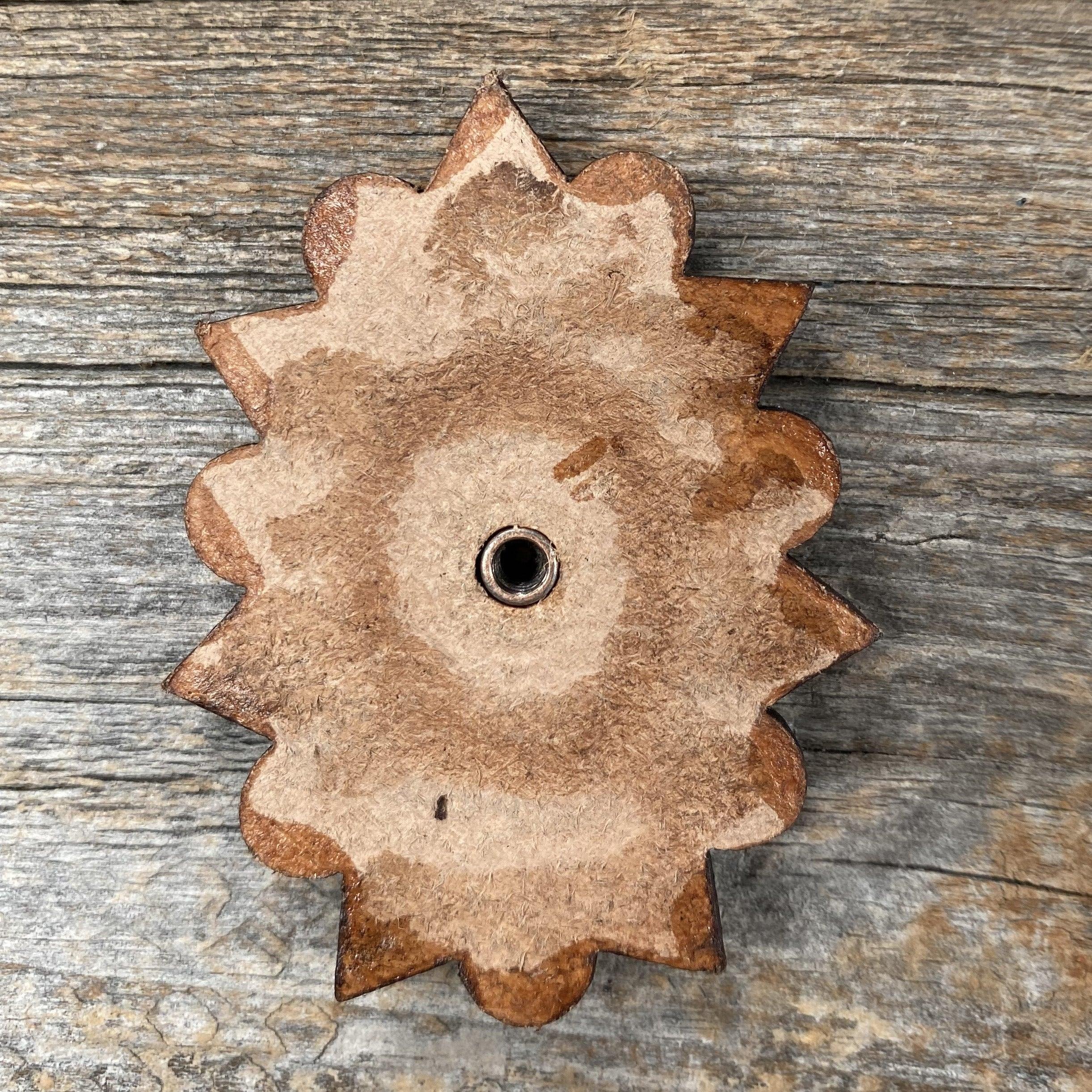 Western Style Blue Cabochon Leather Rosette Starburst Concho R110CABBL for Cowboy Boots, Belts & Leather Craft Accessories