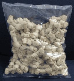 Premium Natural Rawhide Mini Bones for Dogs - 2.5 Inch Chew Treats (Pack of 100) - Long-Lasting Dental Chews for Small & Medium Breed Puppies & Adult Dogs - Perfect for Teething, Anxiety Relief & Oral Health Care