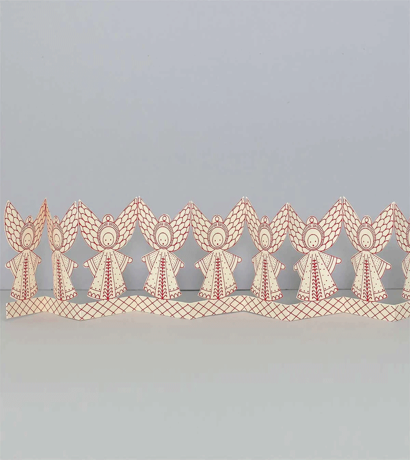 AfroArt Folklore Angel Paperchain Decoration - Handmade Cultural Holiday Decor for Christmas Tree, Home & Party