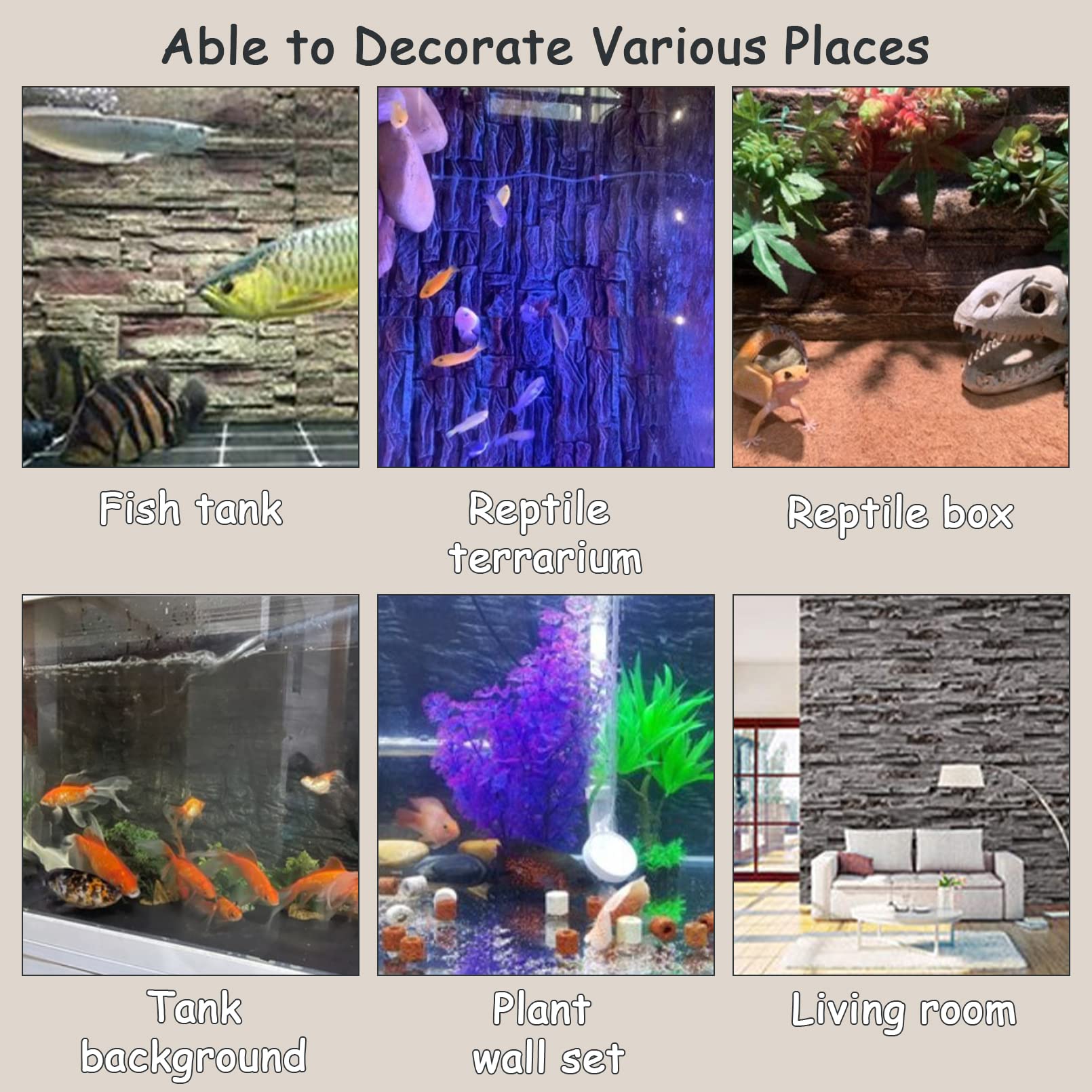 3D Reptile Tank Background - Rock Terrarium Backdrop for Lizard, Bearded Dragon, Gecko, Snake & Chameleon Habitat | Waterproof Stereo Decor for Amphibians & Turtles | Perfect for Desert & Jungle Terrarium Setups (Small Dragon Stone)