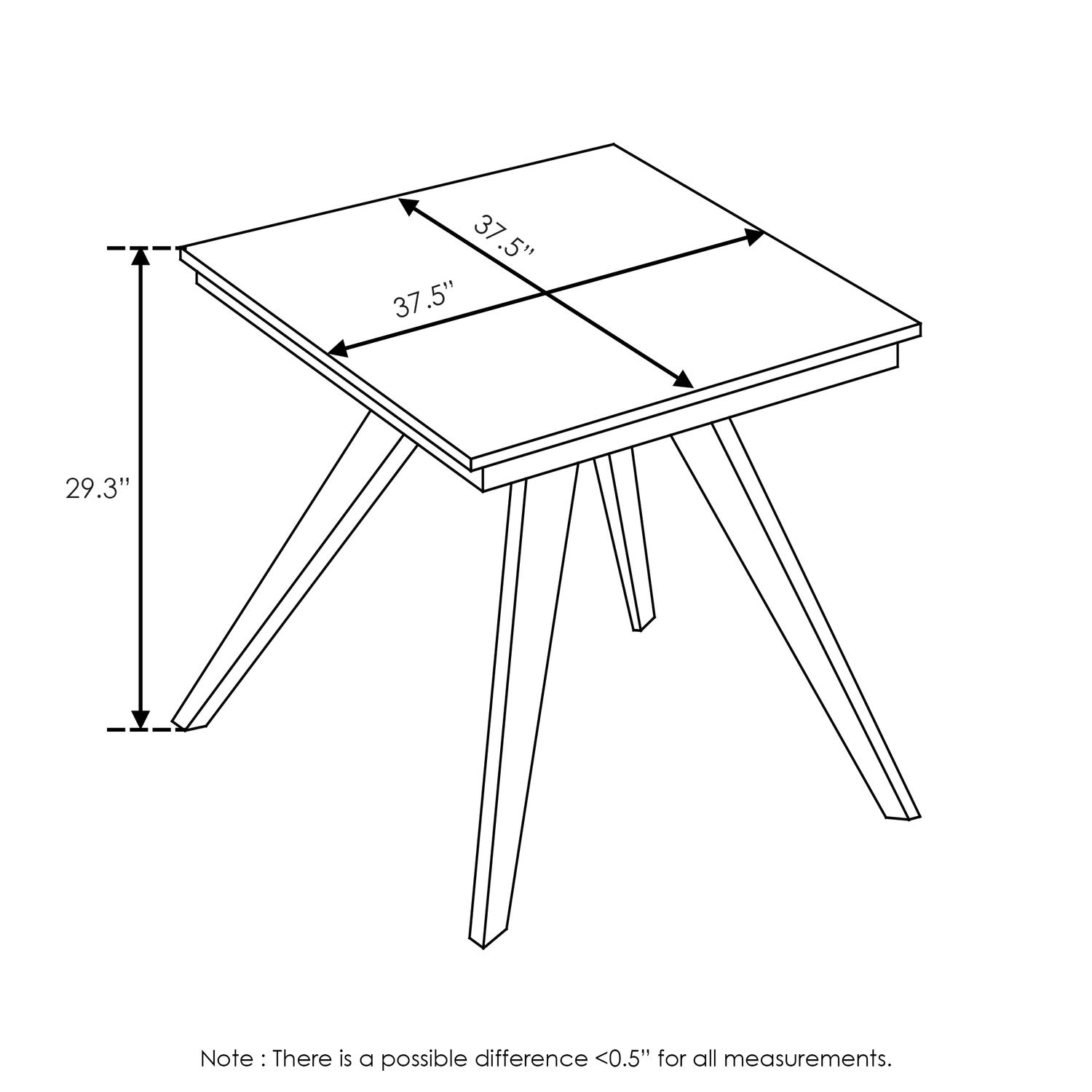 Furinno Redang 4-Leg Square Smart Top Patio Dining Table - Indoor/Outdoor Coffee Table & Picnic Table in Walnut Finish - Perfect for Backyard, Garden, Balcony & Small Space Decor