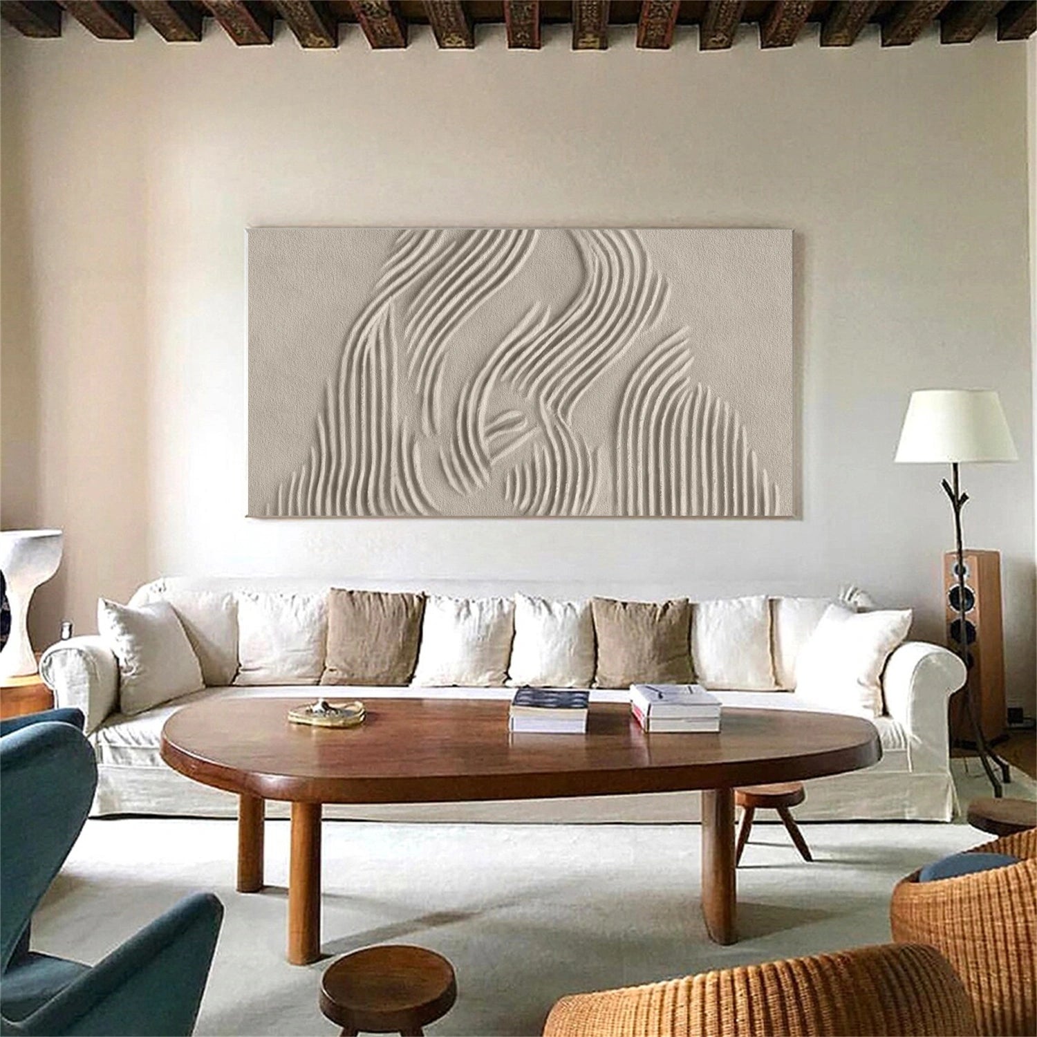 Abstract Beige & Brown Wall Art Print #BB144 - Perfect for Living Room, Bedroom & Office Decor