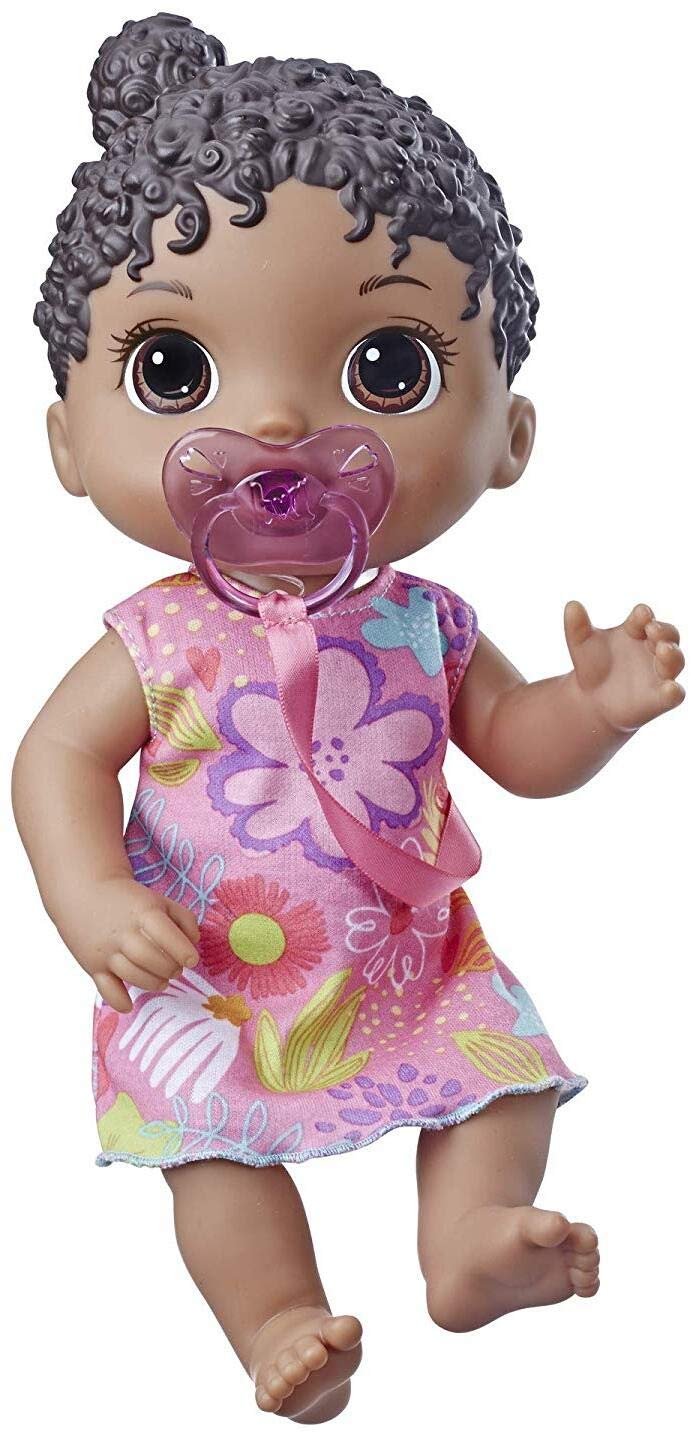 Baby Alive Lil Sounds Interactive Black Hair Baby Doll for Kids Ages 3+ | 10 Realistic Sound Effects (Giggles, Cries) with Pacifier | Perfect Gift for Toddlers, Pretend Play & Role Playing Games