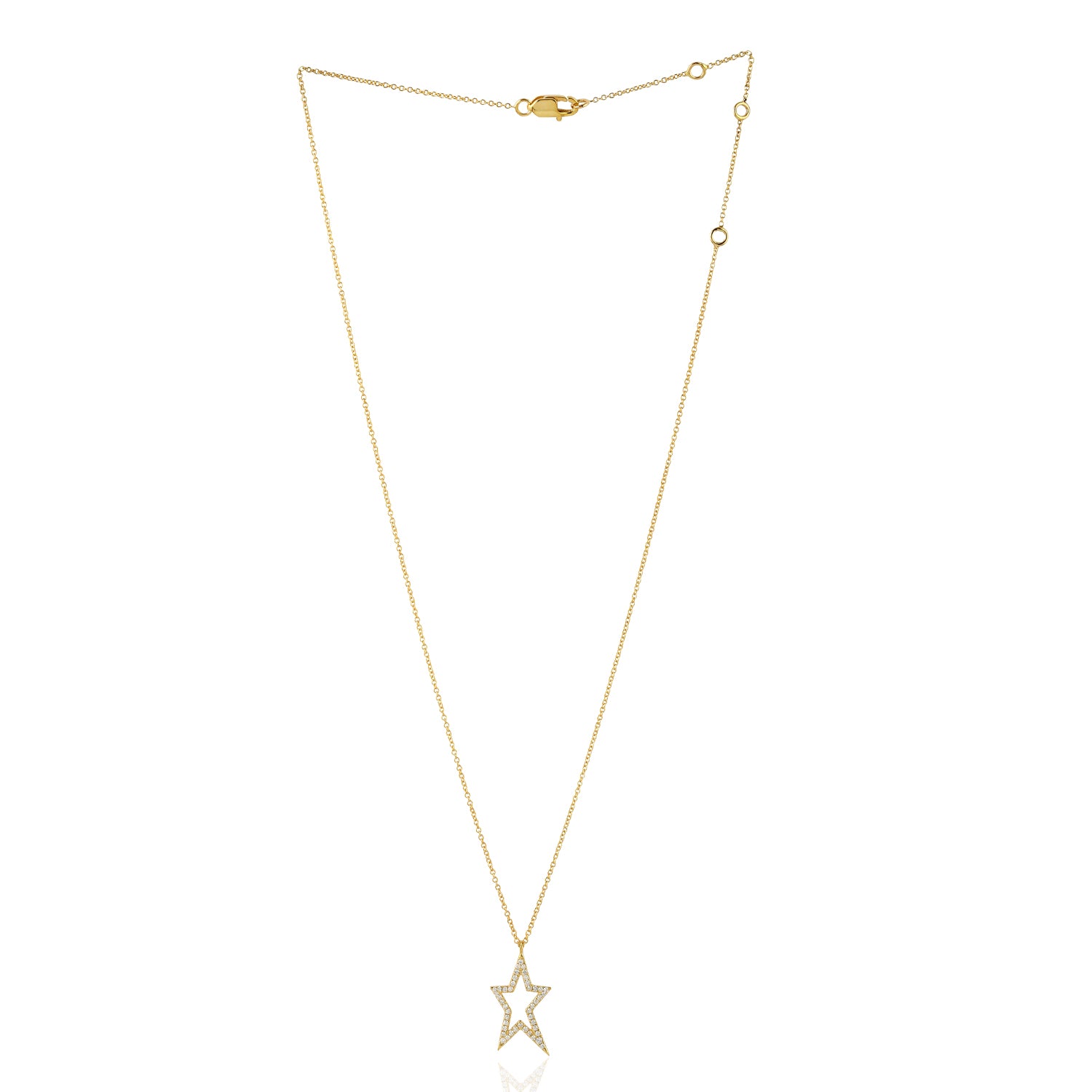 18K Yellow Gold Pave Diamond Star Design Choker Necklace for Women | Elegant Layered Necklace for Party, Wedding & Evening Wear | Perfect Gift for Her