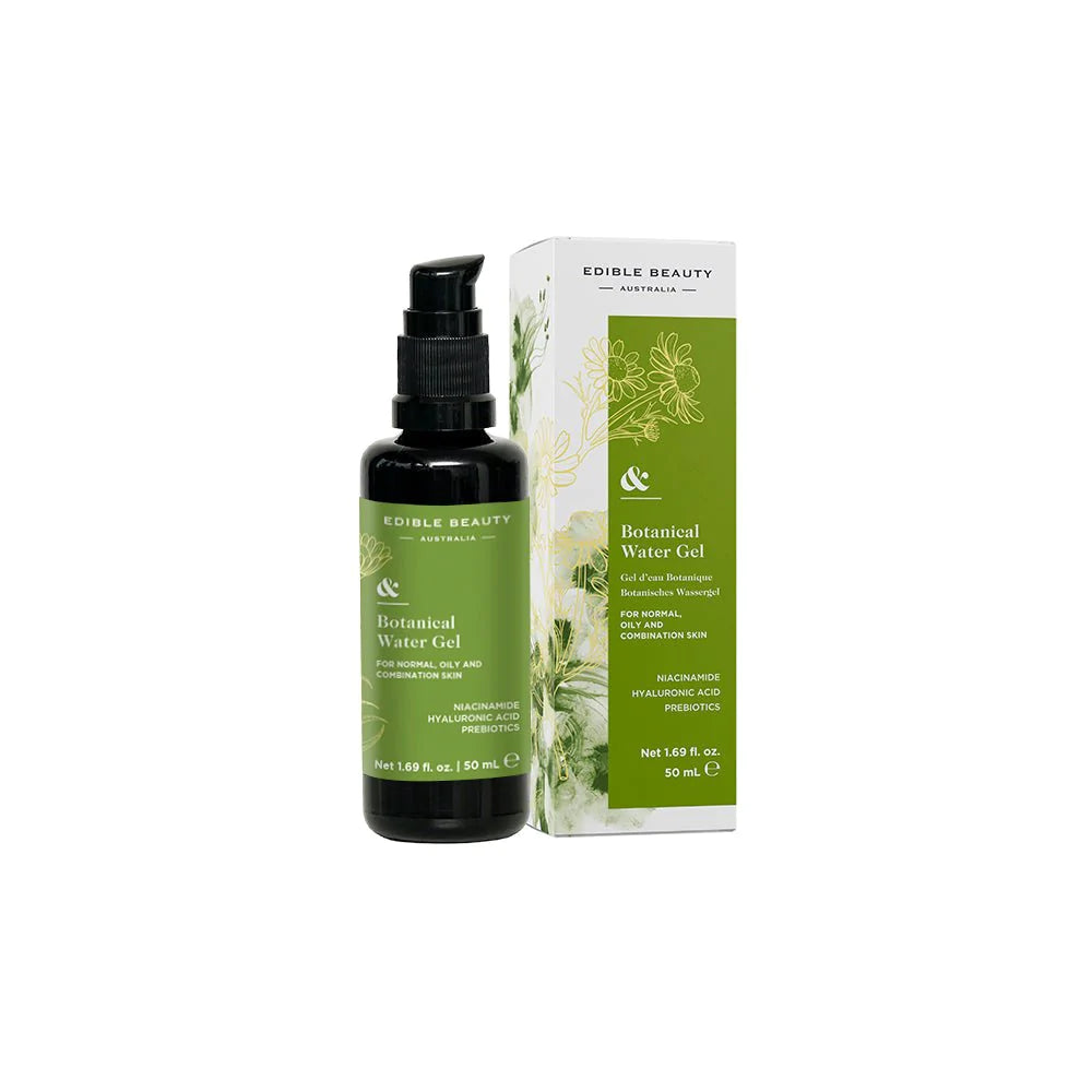 Edible Beauty Botanical Water Gel - Hydrating & Nourishing Face Moisturizer for Glowing Skin | Vegan, Cruelty-Free Skincare | Perfect for Daily Use & Nighttime Routine