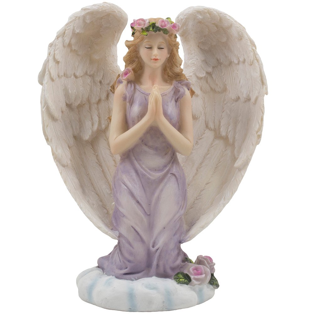 Praying Angel Figurine with Roses - Christian Home Decor for Spiritual Gifts