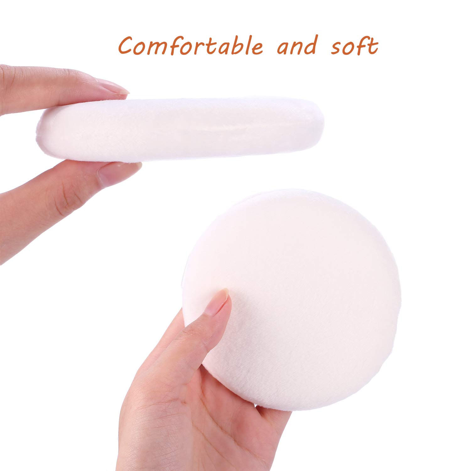 WSYUB Ultra Soft Large Velour Powder Puff for Body & Loose Powder - 4.13 Inch Round Makeup Puff (4-Pack, White) - Perfect for Full Body Makeup Application & Setting Powder