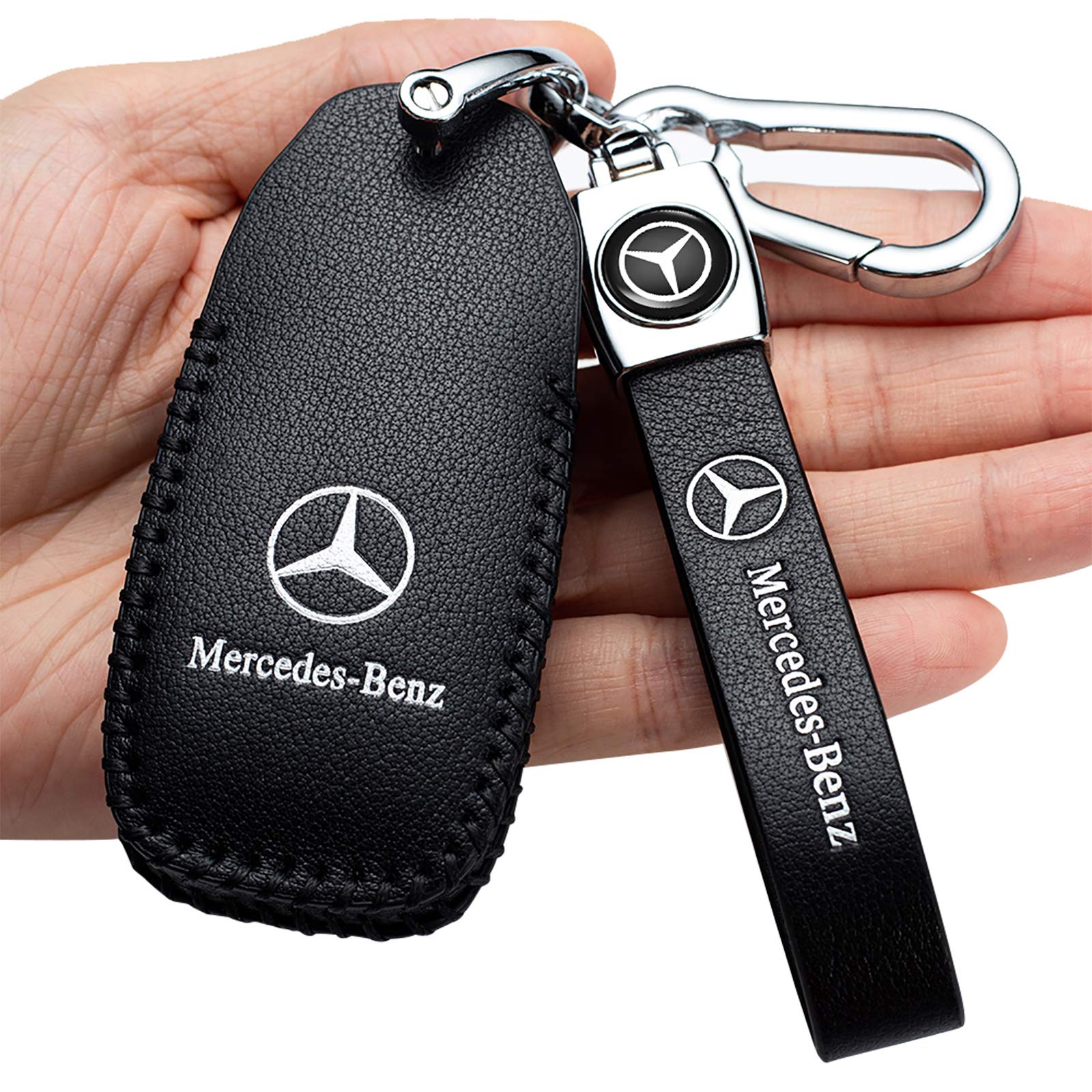 Premium Leather Key Fob Cover for Mercedes-Benz C/E/G/A/S-Class - Durable Car Key Protector Case | Perfect Gift for Car Enthusiasts & Ideal for Daily Use, Travel, and Key Protection