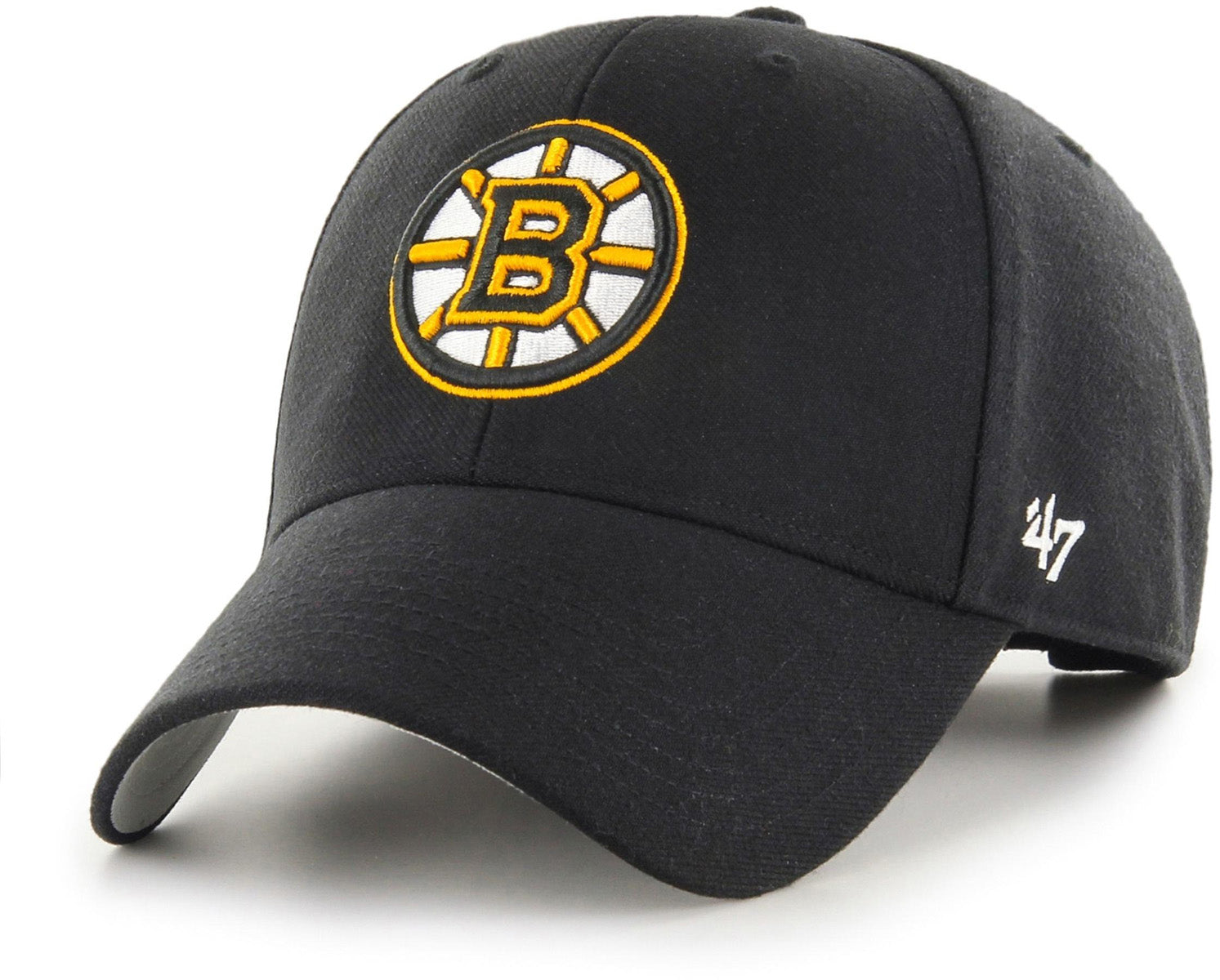 Boston Bruins 47 Brand MVP Adjustable Black NHL Cap - Official Licensed Hockey Hat for Men & Women - Perfect for Games, Tailgating & Sports Fan Gifts