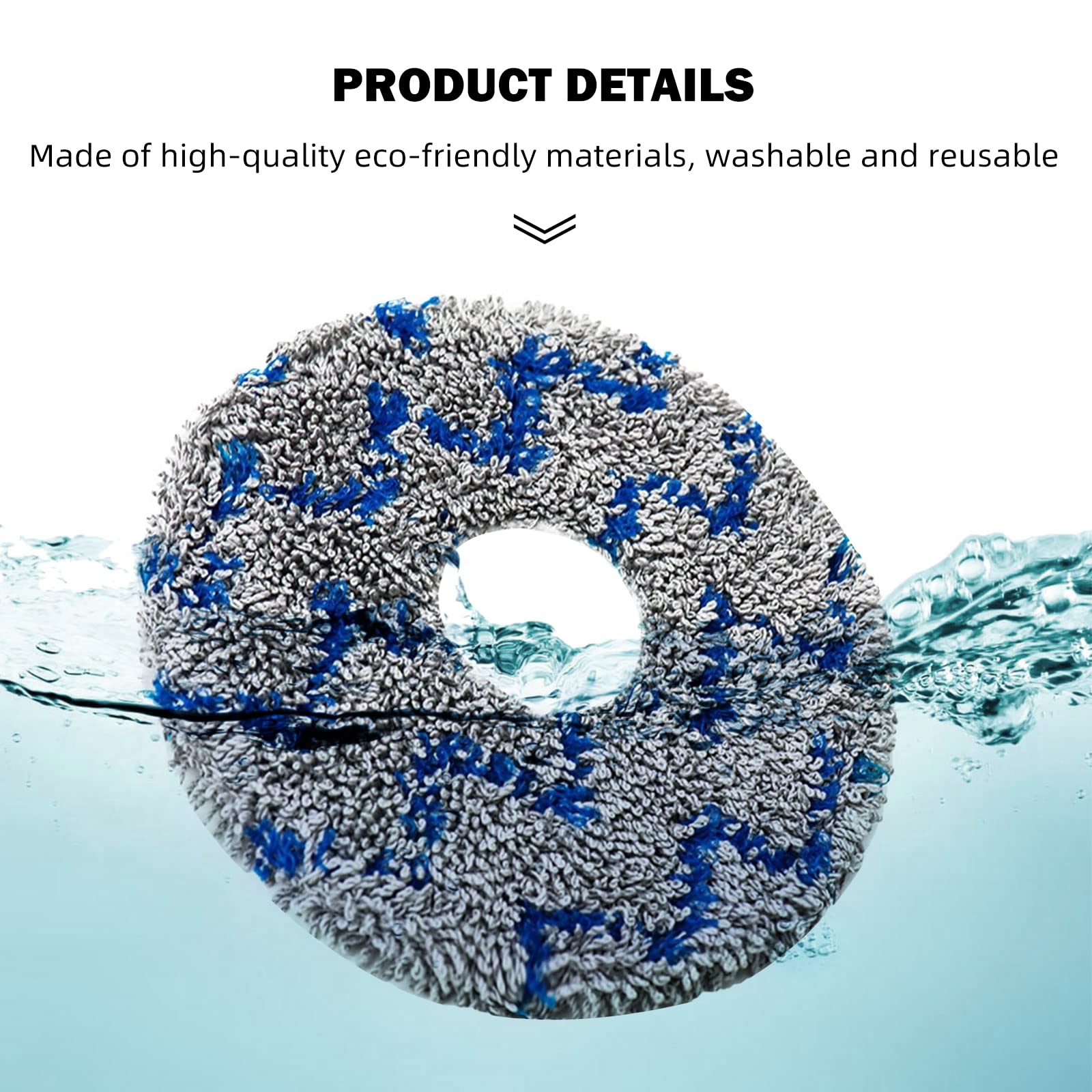 4 Pack Replacement Vacuum Mop Pads for ECOVACS DEEBOT X1 Omni/Turbo - Washable Microfiber Cleaning Pads for Robot Vacuum Mops - Perfect for Hardwood Floors, Tile & Pet Hair Cleaning