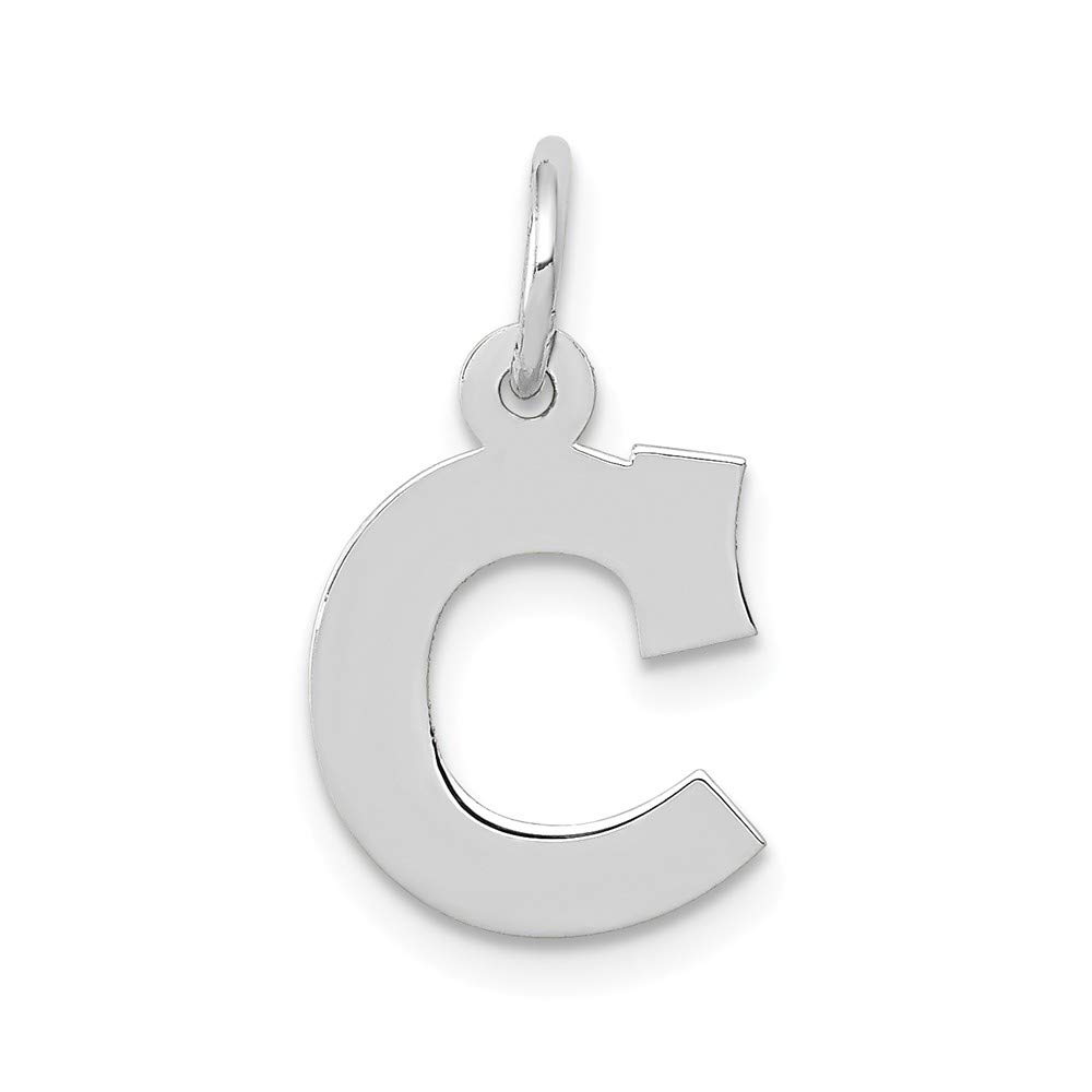 14K White Gold Small Block Initial A Charm - Personalized Jewelry for Women | Perfect for Necklaces, Bracelets & Gifts