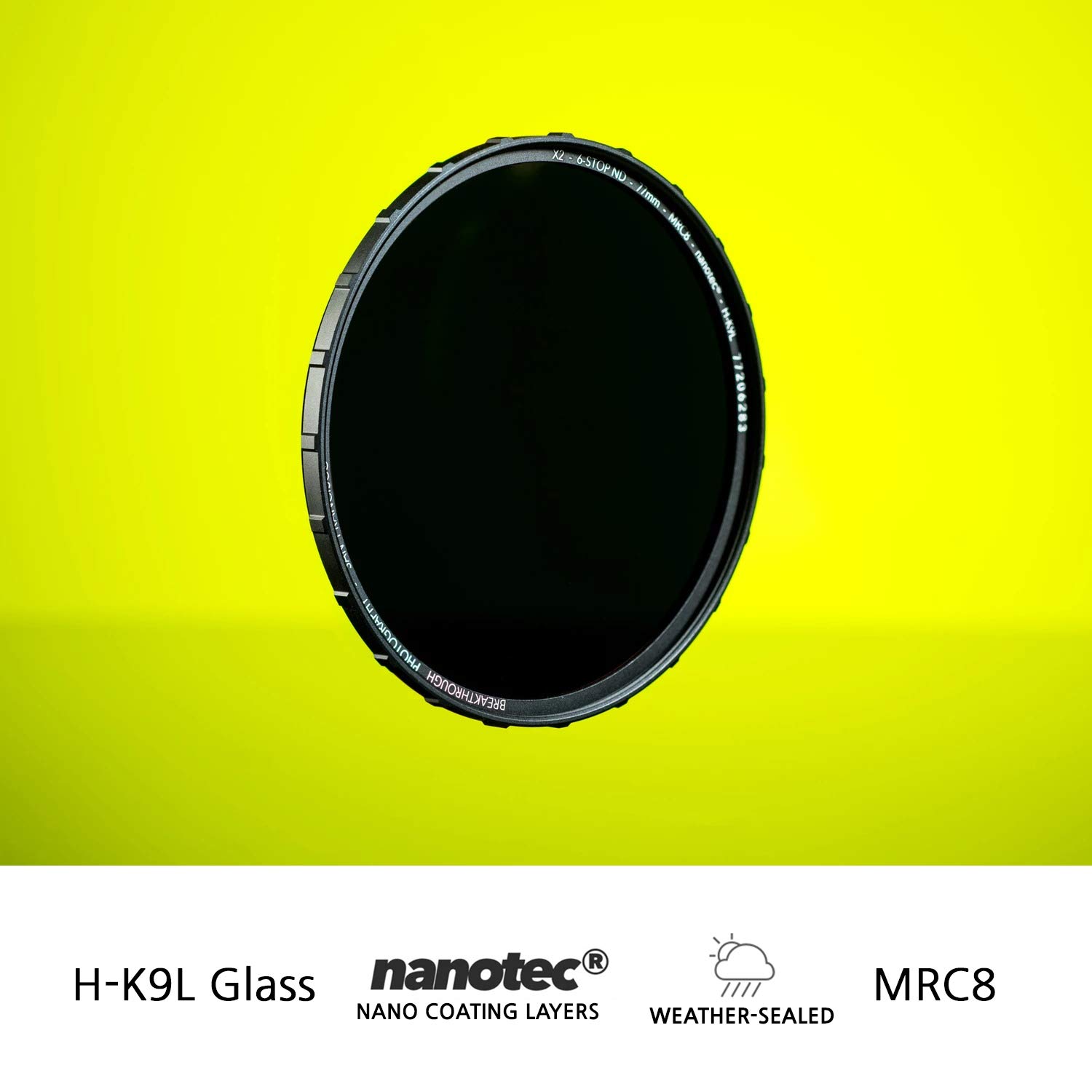Breakthrough Photography 77mm X2 3-Stop Fixed ND Filter - Professional Neutral Density Camera Lens Filter with MRC8, H-K9L Glass & Nanotec Coating - Ultra-Slim Weather-Sealed Design for Landscape, Portrait & Long Exposure Photography