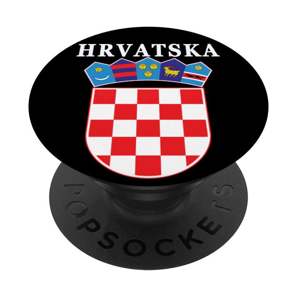 Croatian National Pride Emblem PopSockets PopGrip - Swappable Phone Grip for iPhone, Samsung & Tablets - Perfect for Travel, Work & Daily Use