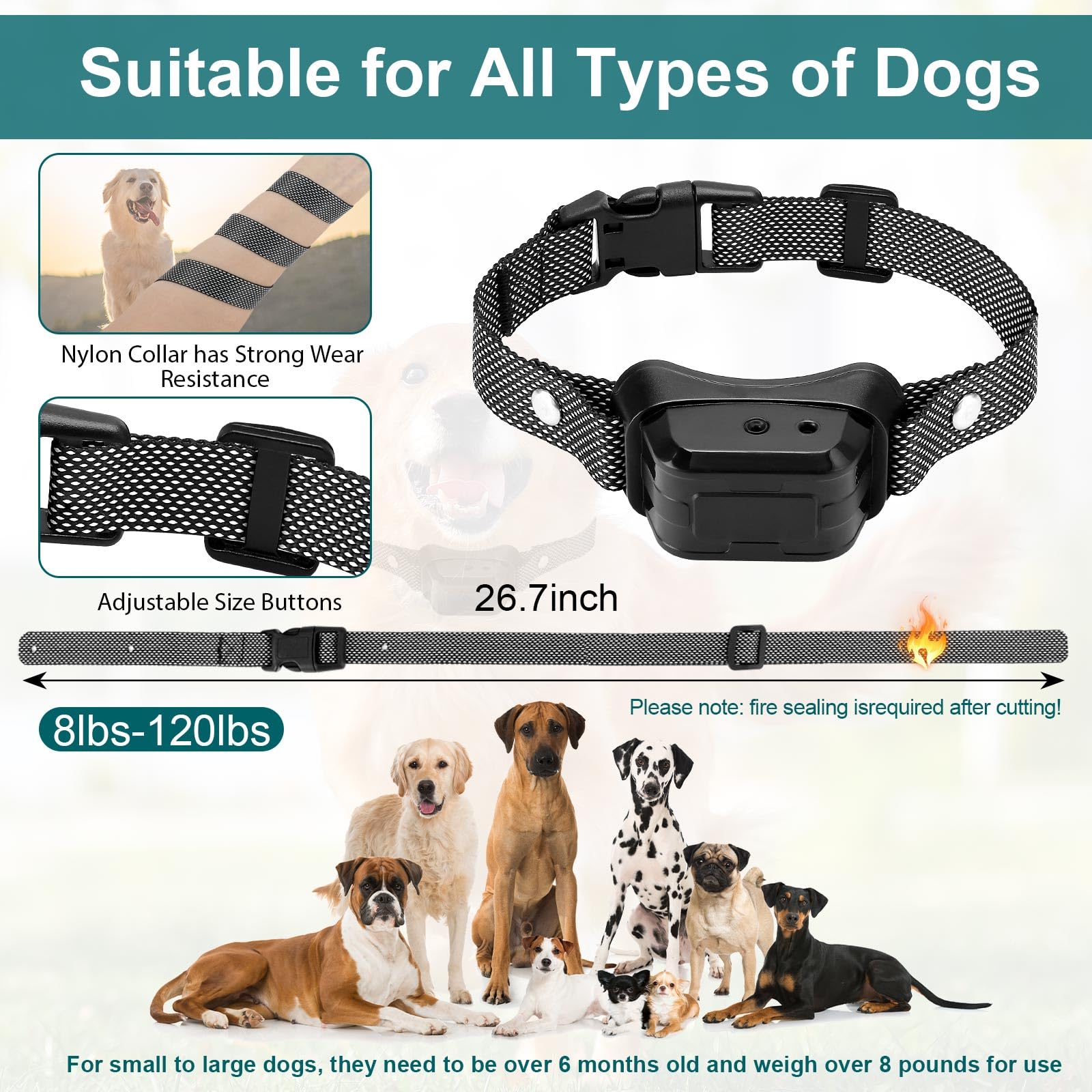 Citronella Spray Dog Training Collar - No Spray Refill Included - Waterproof IPX6 with Beep, Vibration & Spray Modes - 6 Sensitivity Levels for Small, Medium & Large Dogs - Perfect for Bark Control & Outdoor Training