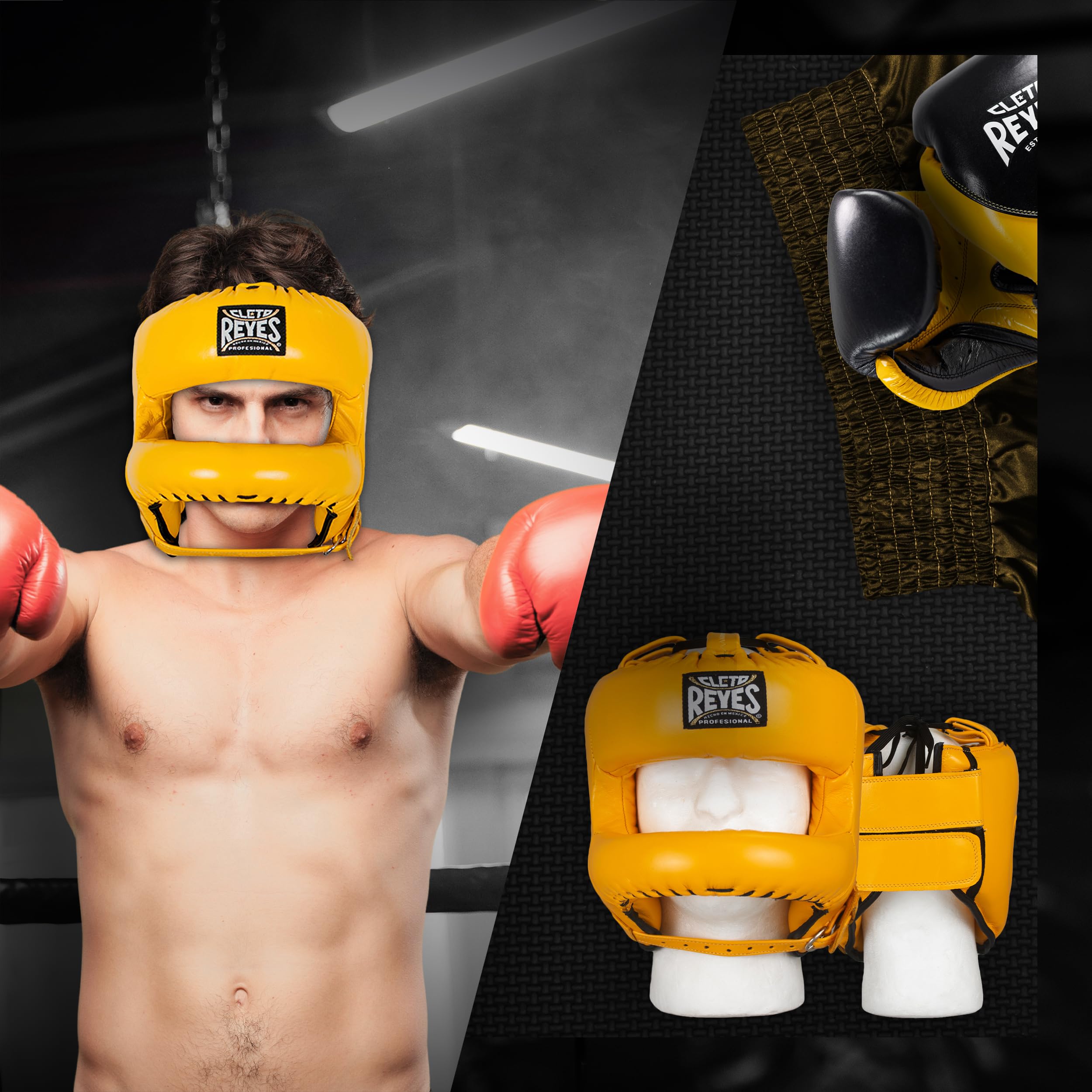 Cleto Reyes Boxing Headgear with Face Bar - Protective Head Guard for Men & Women - Sparring & Fighting Sports Gear - Ideal for Training, MMA, and Boxing Matches