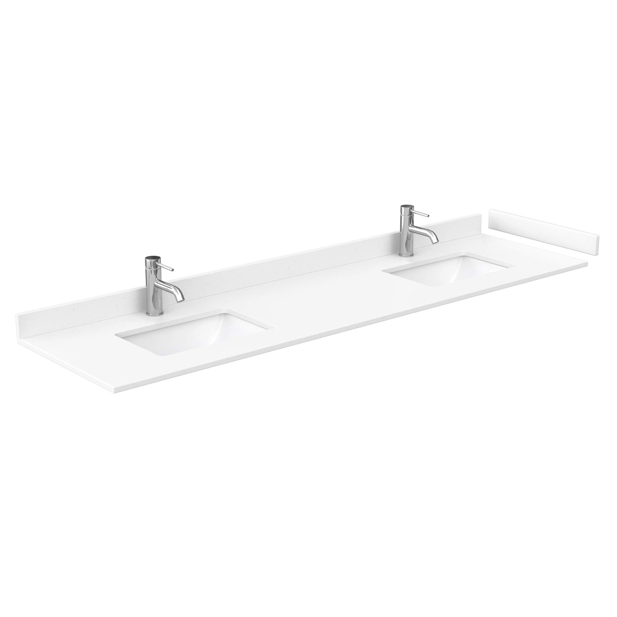 Deborah 80 Inch White Double Bathroom Vanity with White Cultured Marble Countertop & Undermount Square Sinks - No Mirrors Included - Perfect for Master Bathroom Renovation and Modern Home Decor