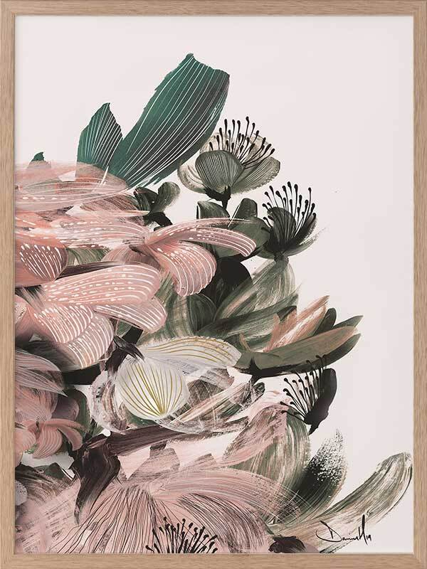 Blush Bloom Framed Art Print - Floral Wall Decor for Living Room, Bedroom & Office - Elegant Botanical Painting for Home & Office Decor