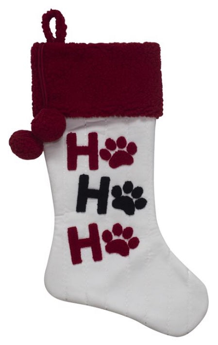 20 Ho Ho Ho Paw Print Christmas Stocking for Pets - Festive Holiday Pet Stockings with Cute Dog & Cat Paw Design - Perfect for Christmas Decorations & Gift Giving