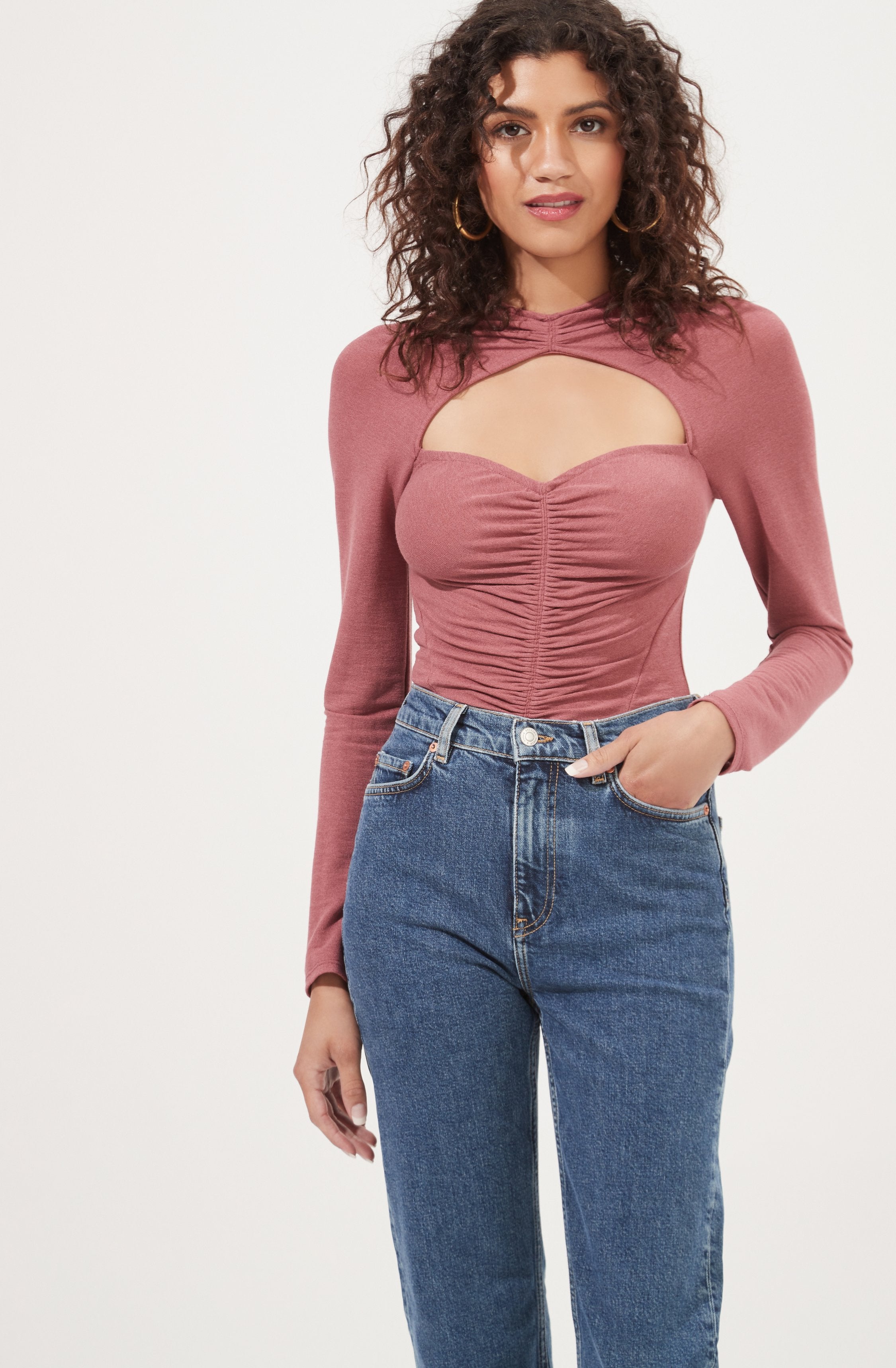 Cristen Ruched Cutout Bodysuit for Women - Sexy Sleeveless Stretchy Bodycon Jumpsuit - Perfect for Night Out, Party, and Date Night