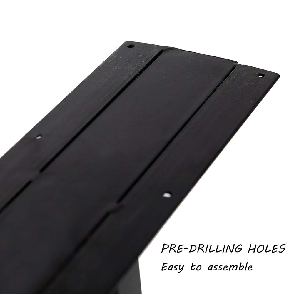 Heavy Duty Black Metal Table Legs Set of 2 - 28